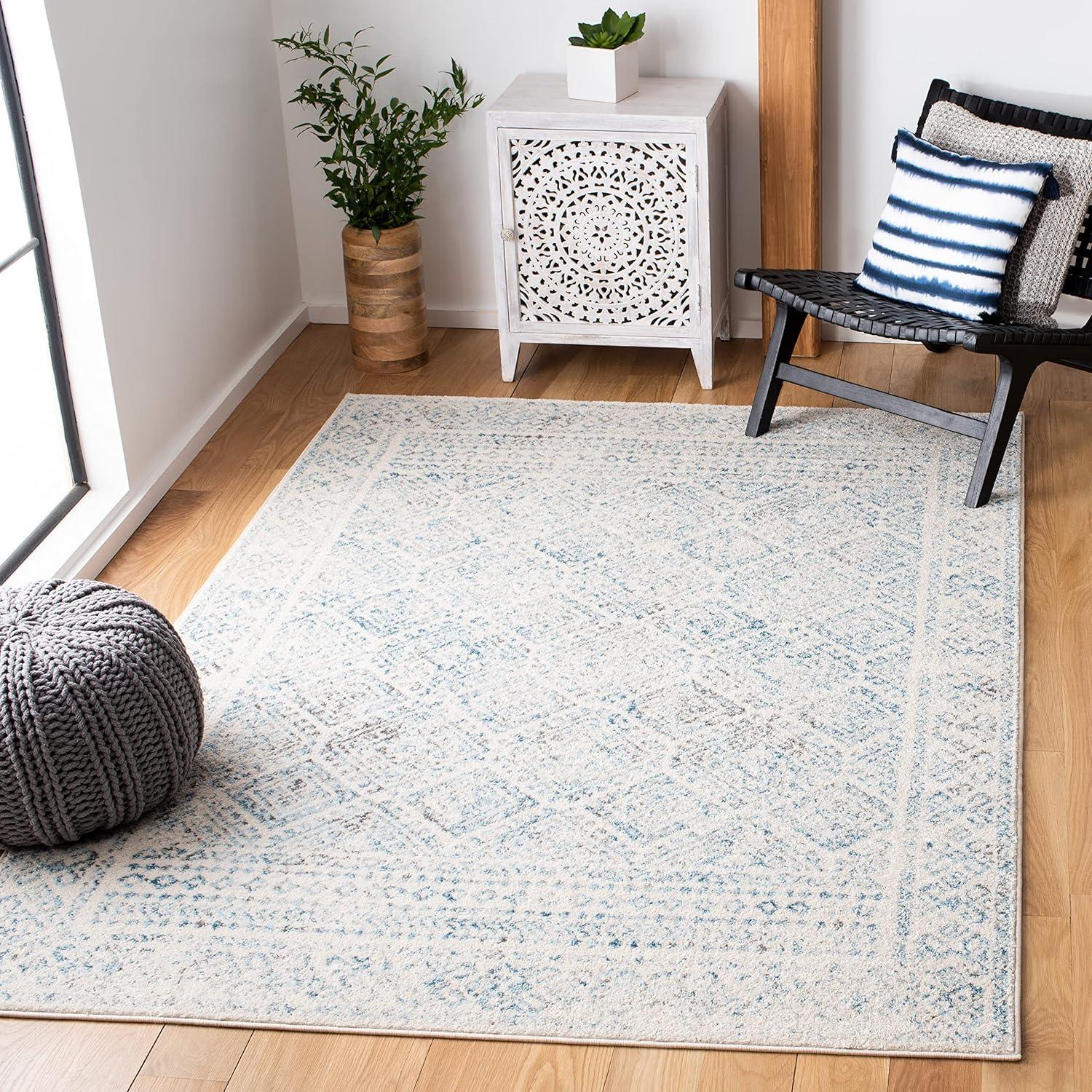 image:imageSAFAVIEH Area Rug 8x10 Tulum Collection Large Ivory amp Grey Moroccan Boho Distressed Design NonShedding amp Easy to Clean Ideal for Living Room Bedroom Dining Space TUL264AIvoryTurquoise