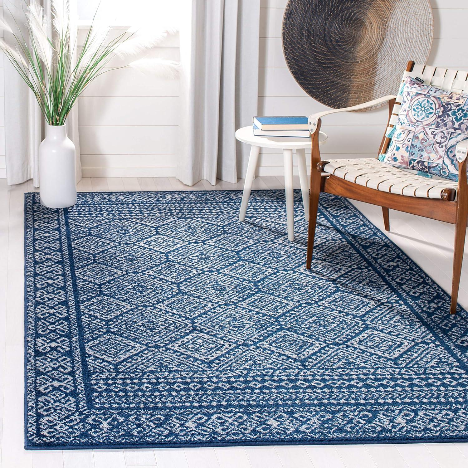 image:imageSAFAVIEH Area Rug 8x10 Tulum Collection Large Ivory amp Grey Moroccan Boho Distressed Design NonShedding amp Easy to Clean Ideal for Living Room Bedroom Dining Space TUL264ANavyIvory