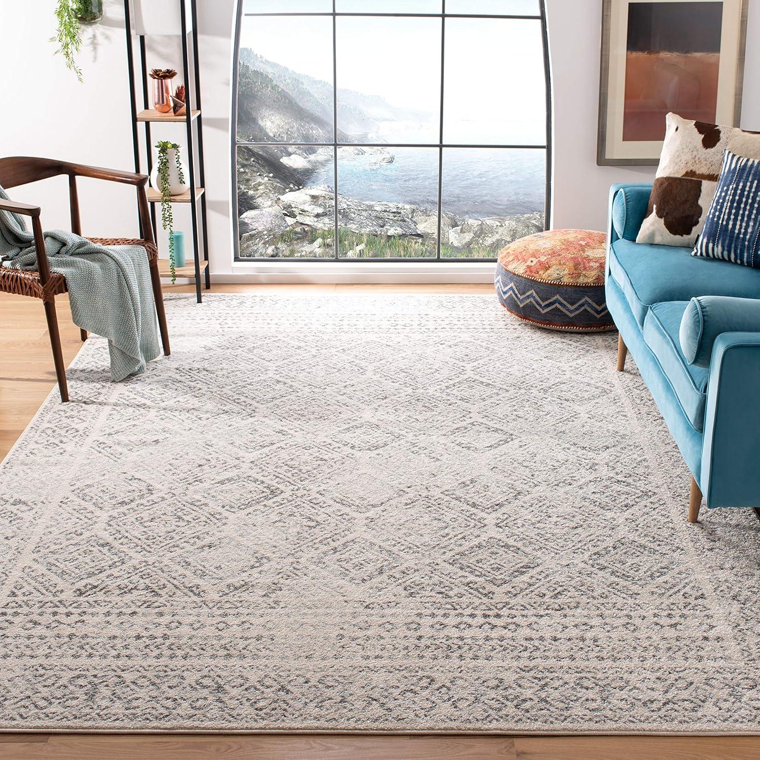 image:imageSAFAVIEH Area Rug 8x10 Tulum Collection Large Ivory amp Grey Moroccan Boho Distressed Design NonShedding amp Easy to Clean Ideal for Living Room Bedroom Dining Space TUL264AIvoryGrey