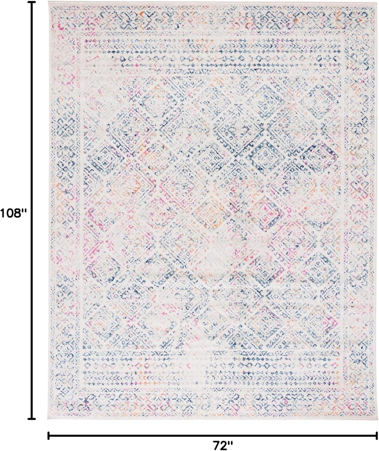 image:imageSAFAVIEH Area Rug 8x10 Tulum Collection Large Ivory amp Grey Moroccan Boho Distressed Design NonShedding amp Easy to Clean Ideal for Living Room Bedroom Dining Space TUL264AIvoryDark Blue