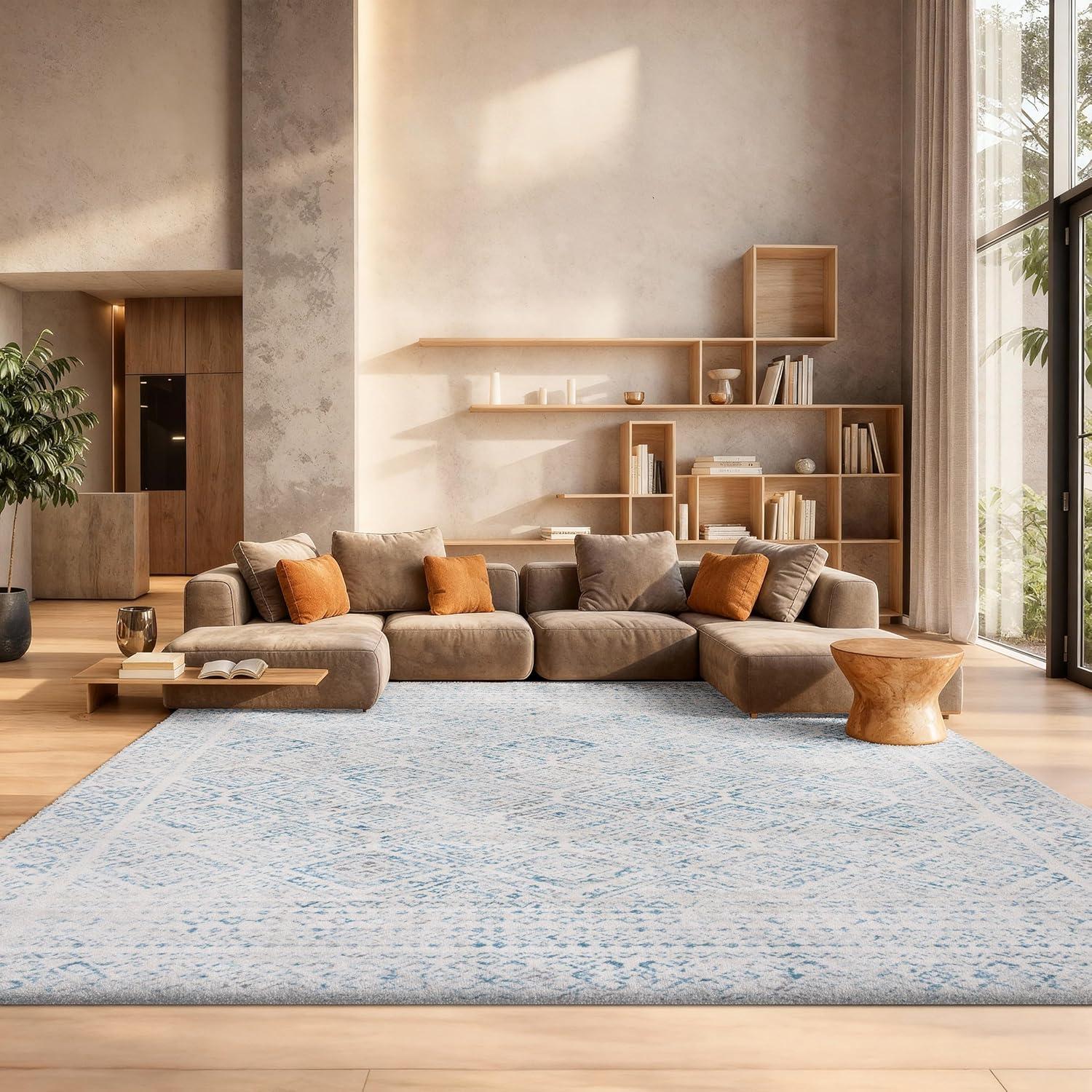 image:imageSAFAVIEH Area Rug 8x10 Tulum Collection Large Ivory amp Grey Moroccan Boho Distressed Design NonShedding amp Easy to Clean Ideal for Living Room Bedroom Dining Space TUL264AIvoryTurquoise