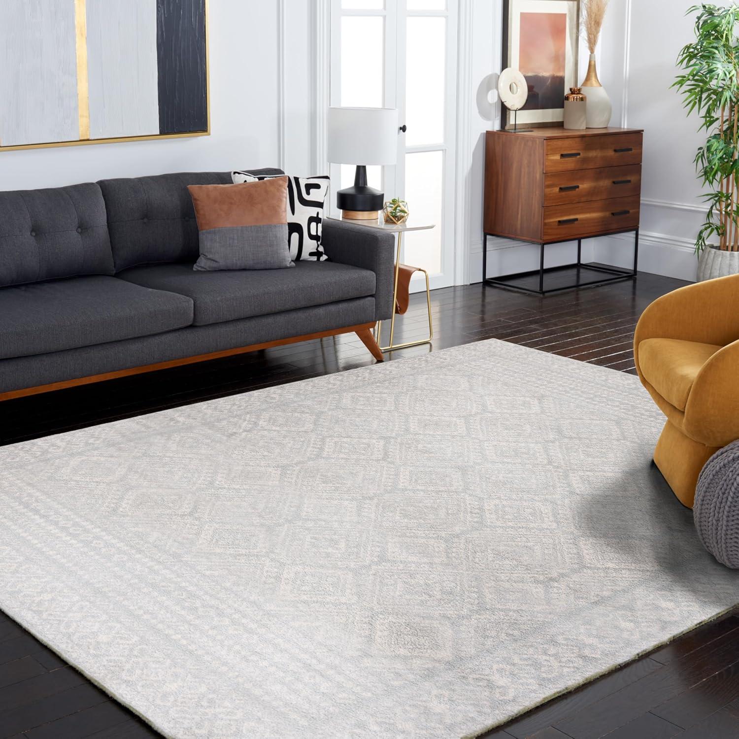 image:imageSAFAVIEH Area Rug 8x10 Tulum Collection Large Ivory amp Grey Moroccan Boho Distressed Design NonShedding amp Easy to Clean Ideal for Living Room Bedroom Dining Space TUL264ALight GreyIvory