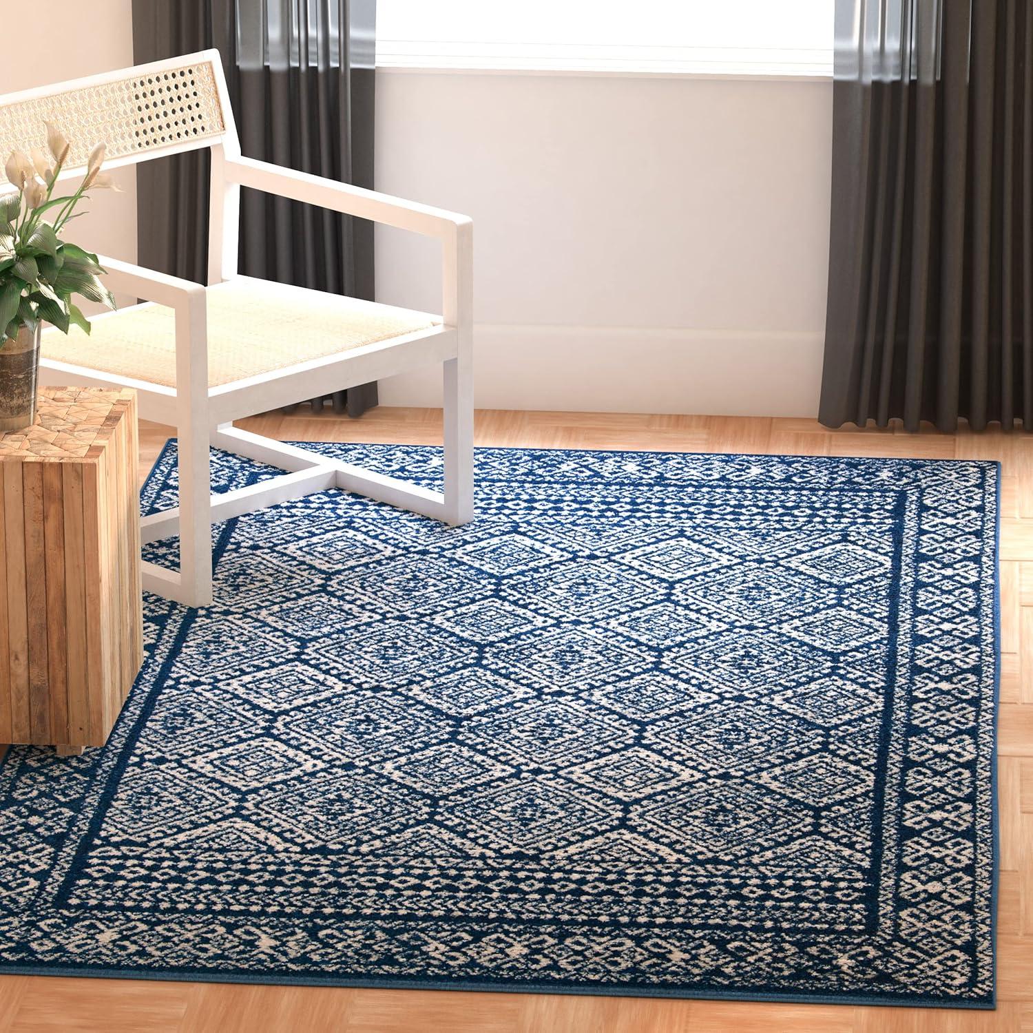 image:imageSAFAVIEH Area Rug 8x10 Tulum Collection Large Ivory amp Grey Moroccan Boho Distressed Design NonShedding amp Easy to Clean Ideal for Living Room Bedroom Dining Space TUL264ANavyIvory