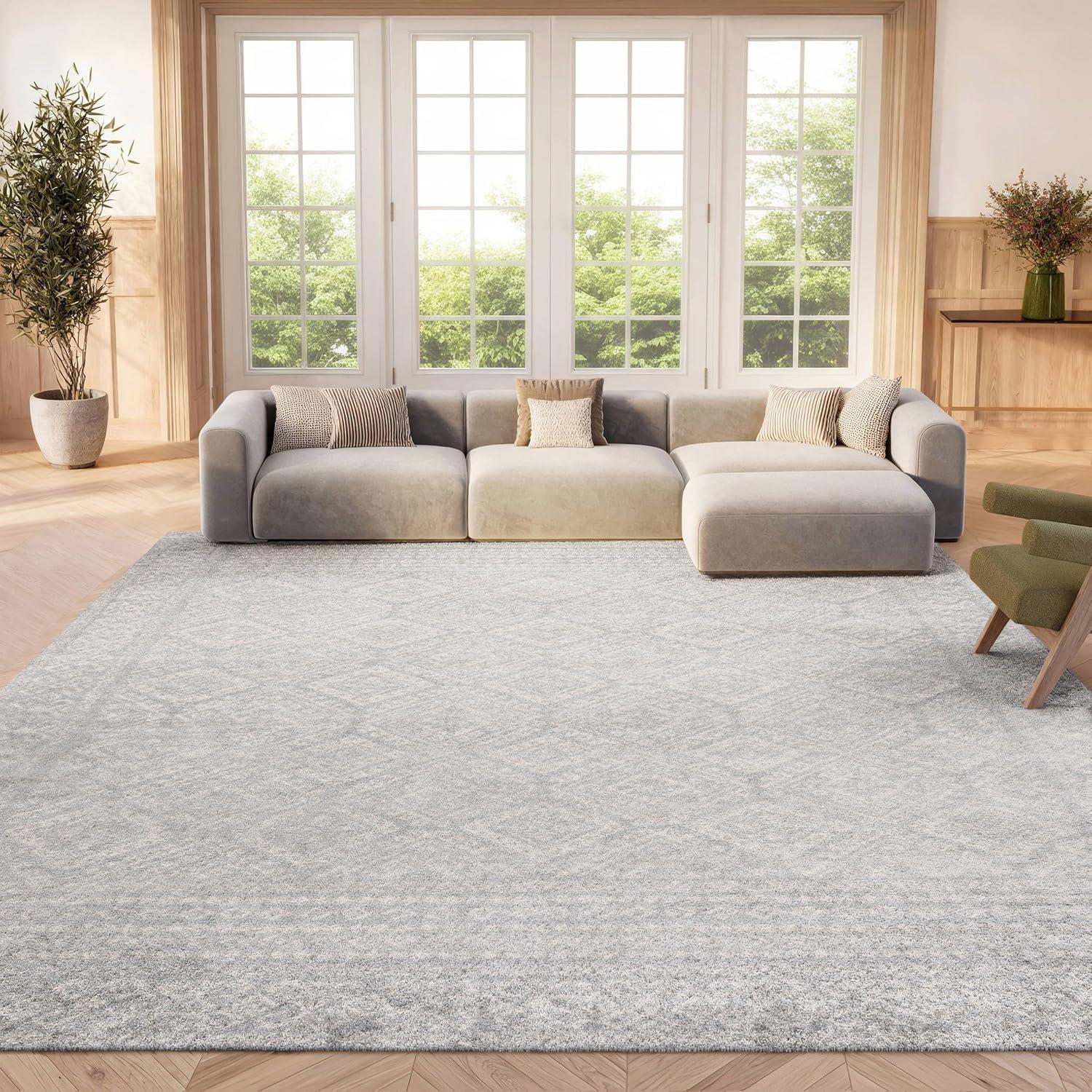 image:imageSAFAVIEH Area Rug 8x10 Tulum Collection Large Ivory amp Grey Moroccan Boho Distressed Design NonShedding amp Easy to Clean Ideal for Living Room Bedroom Dining Space TUL264ALight GreyIvory