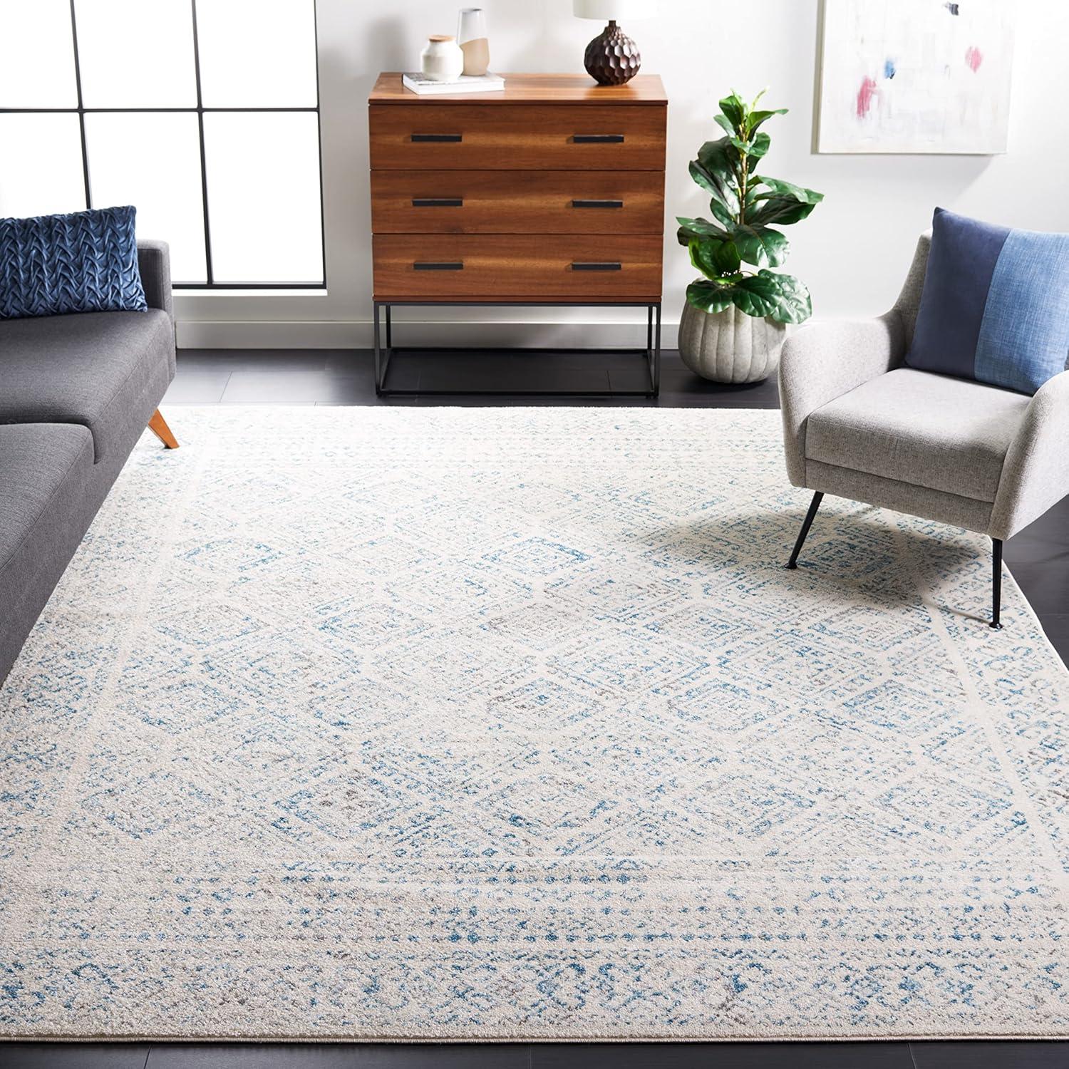 image:imageSAFAVIEH Area Rug 8x10 Tulum Collection Large Ivory amp Grey Moroccan Boho Distressed Design NonShedding amp Easy to Clean Ideal for Living Room Bedroom Dining Space TUL264AIvoryTurquoise