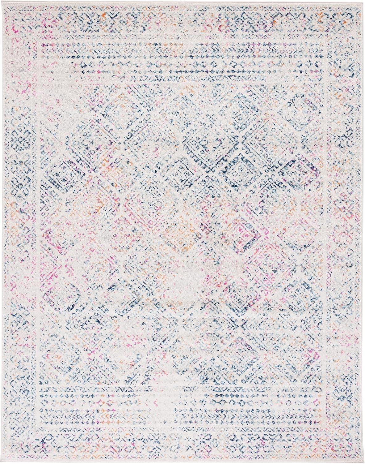 image:imageSAFAVIEH Area Rug 8x10 Tulum Collection Large Ivory amp Grey Moroccan Boho Distressed Design NonShedding amp Easy to Clean Ideal for Living Room Bedroom Dining Space TUL264AIvoryDark Blue