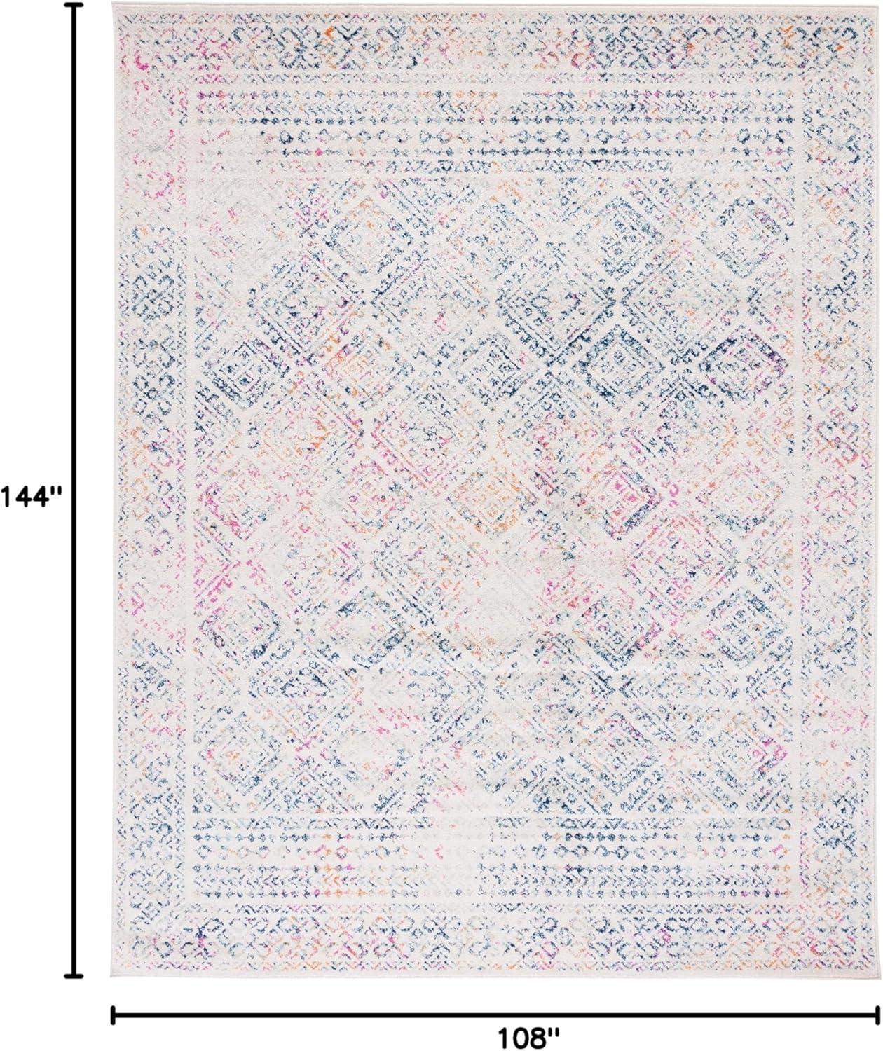 image:imageSAFAVIEH Area Rug 8x10 Tulum Collection Large Ivory amp Grey Moroccan Boho Distressed Design NonShedding amp Easy to Clean Ideal for Living Room Bedroom Dining Space TUL264AIvoryDark Blue