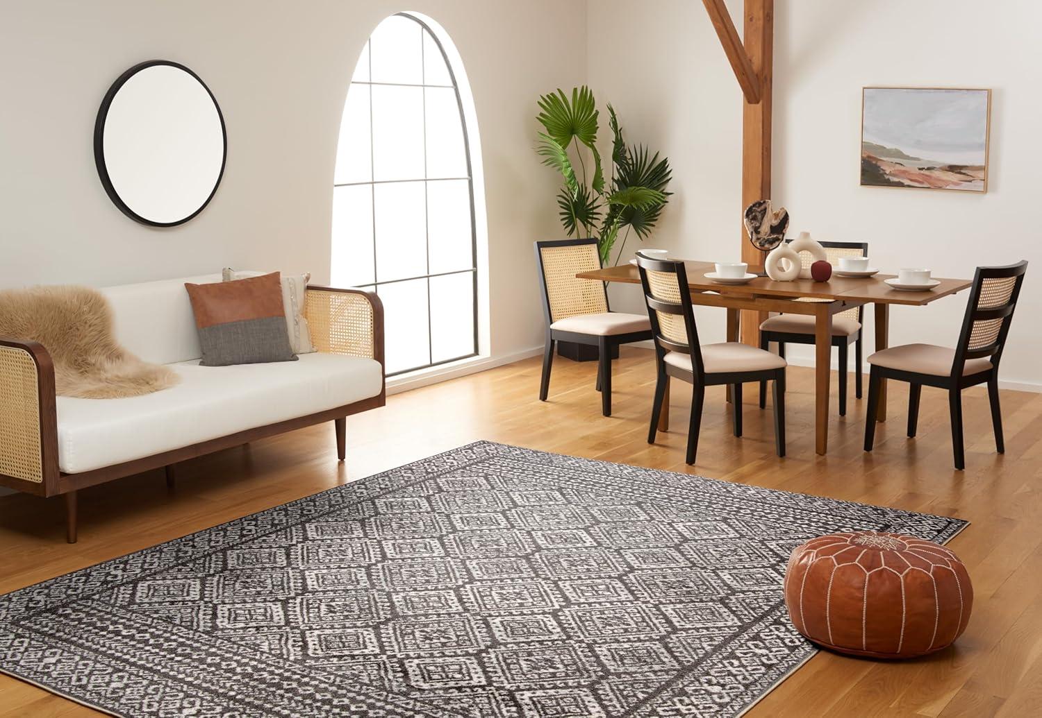 image:imageSAFAVIEH Area Rug 8x10 Tulum Collection Large Ivory amp Grey Moroccan Boho Distressed Design NonShedding amp Easy to Clean Ideal for Living Room Bedroom Dining Space TUL264ADark GreyIvory