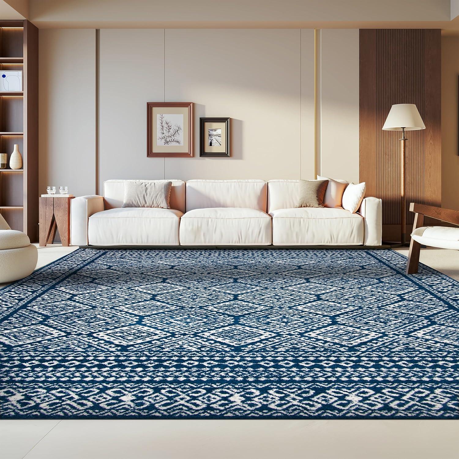 image:imageSAFAVIEH Area Rug 8x10 Tulum Collection Large Ivory amp Grey Moroccan Boho Distressed Design NonShedding amp Easy to Clean Ideal for Living Room Bedroom Dining Space TUL264ANavyIvory