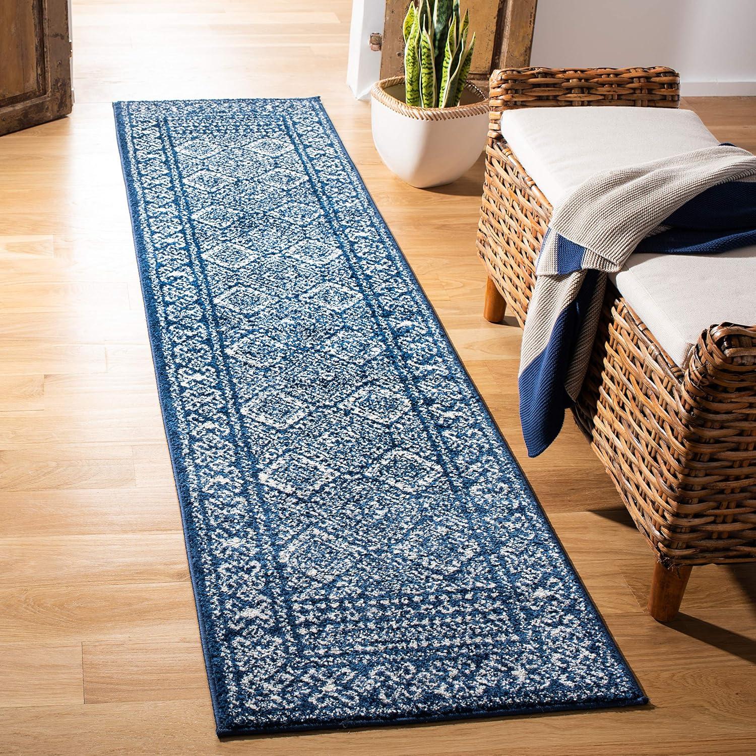 image:imageSAFAVIEH Area Rug 8x10 Tulum Collection Large Ivory amp Grey Moroccan Boho Distressed Design NonShedding amp Easy to Clean Ideal for Living Room Bedroom Dining Space TUL264ANavyIvory