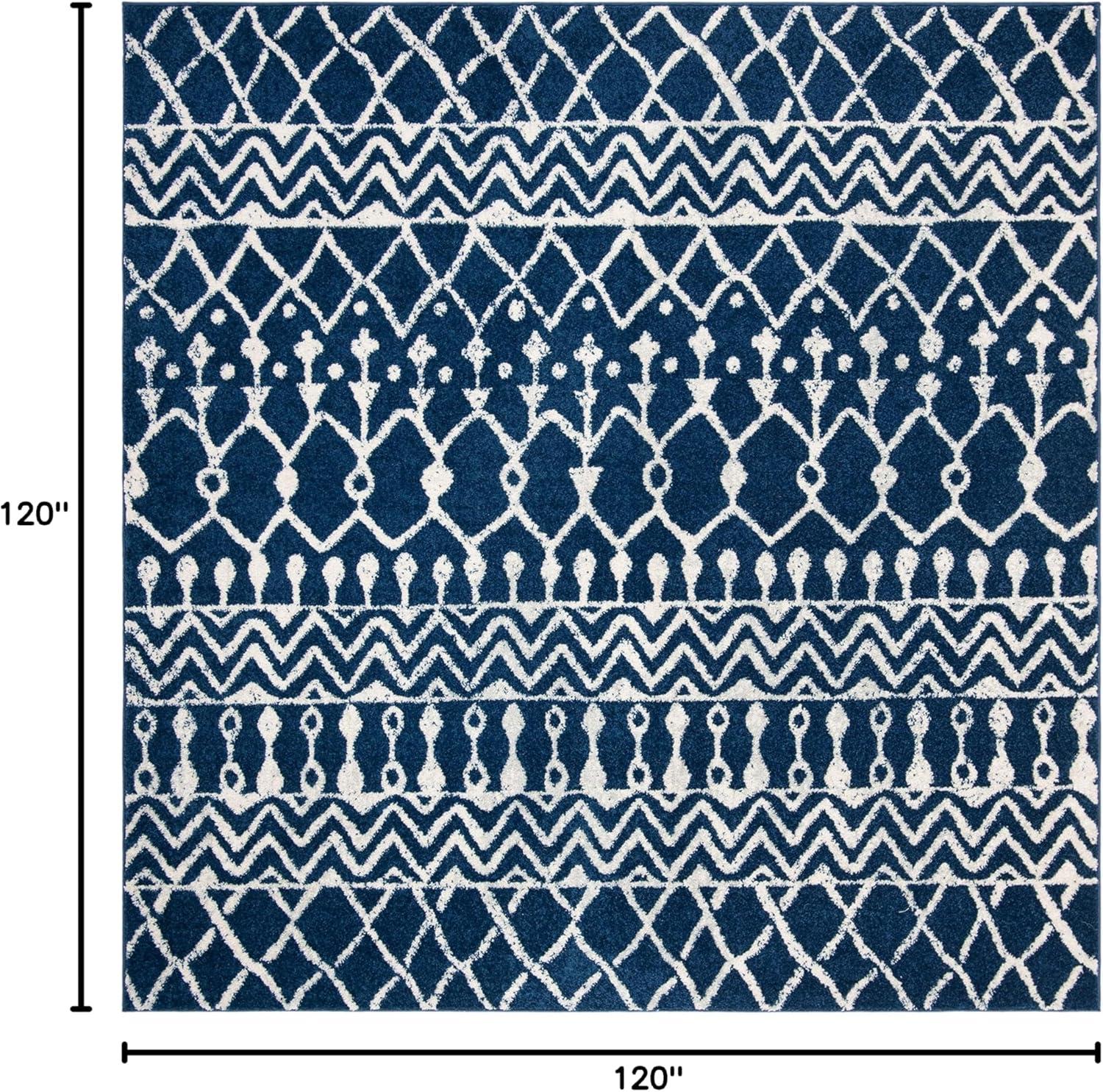image:imageSAFAVIEH Area Rug 8x10 Tulum Collection Large Navy amp Ivory Moroccan Boho Distressed Design NonShedding amp Easy to Clean Ideal for Living Room Bedroom Dining Space TUL270NNavyIvory
