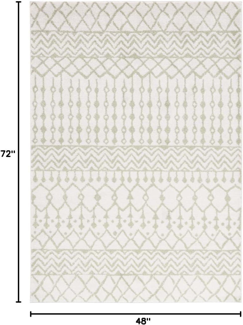 image:imageSAFAVIEH Area Rug 8x10 Tulum Collection Large Navy amp Ivory Moroccan Boho Distressed Design NonShedding amp Easy to Clean Ideal for Living Room Bedroom Dining Space TUL270NIvorySage