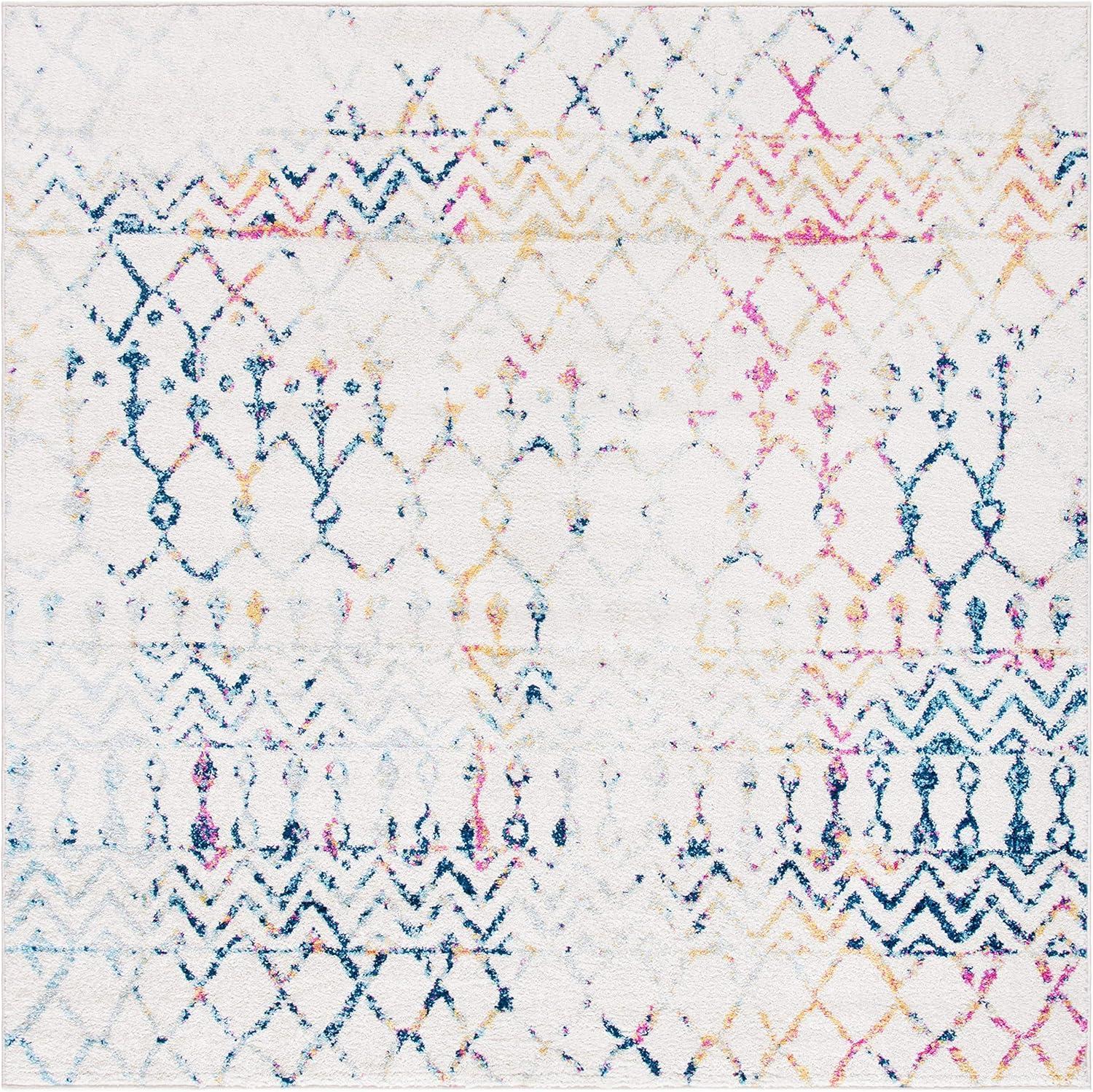 image:imageSAFAVIEH Area Rug 8x10 Tulum Collection Large Navy amp Ivory Moroccan Boho Distressed Design NonShedding amp Easy to Clean Ideal for Living Room Bedroom Dining Space TUL270NIvoryBlue