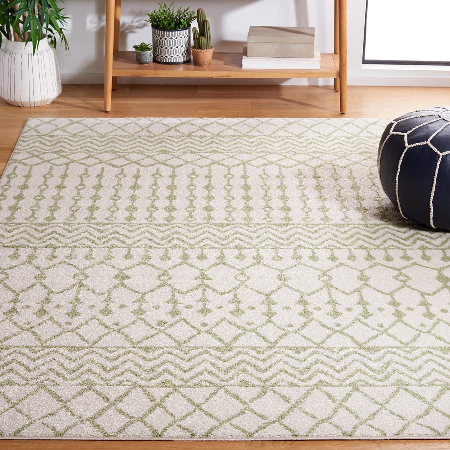 image:imageSAFAVIEH Area Rug 8x10 Tulum Collection Large Navy amp Ivory Moroccan Boho Distressed Design NonShedding amp Easy to Clean Ideal for Living Room Bedroom Dining Space TUL270NIvorySage