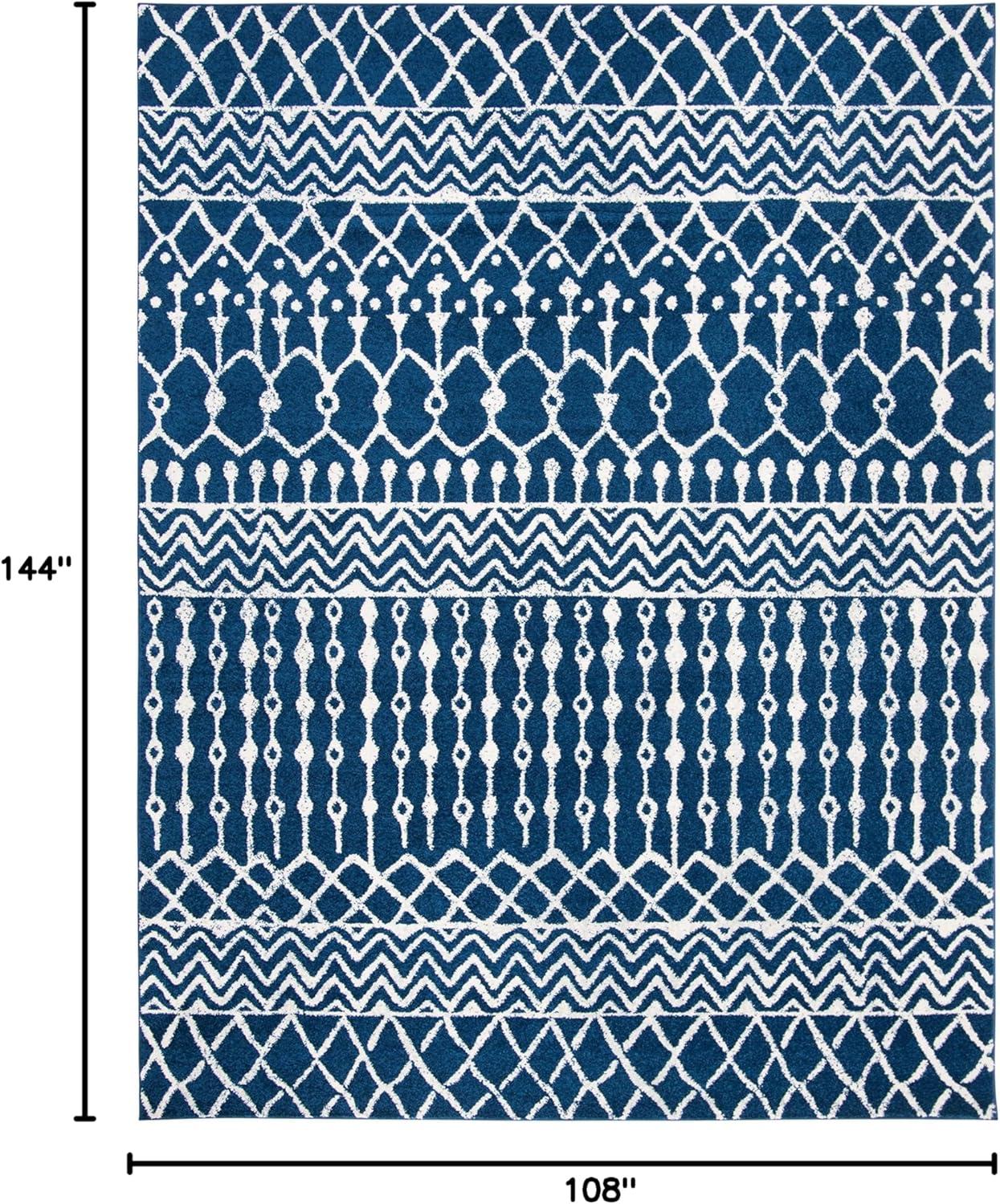 image:imageSAFAVIEH Area Rug 8x10 Tulum Collection Large Navy amp Ivory Moroccan Boho Distressed Design NonShedding amp Easy to Clean Ideal for Living Room Bedroom Dining Space TUL270NNavyIvory