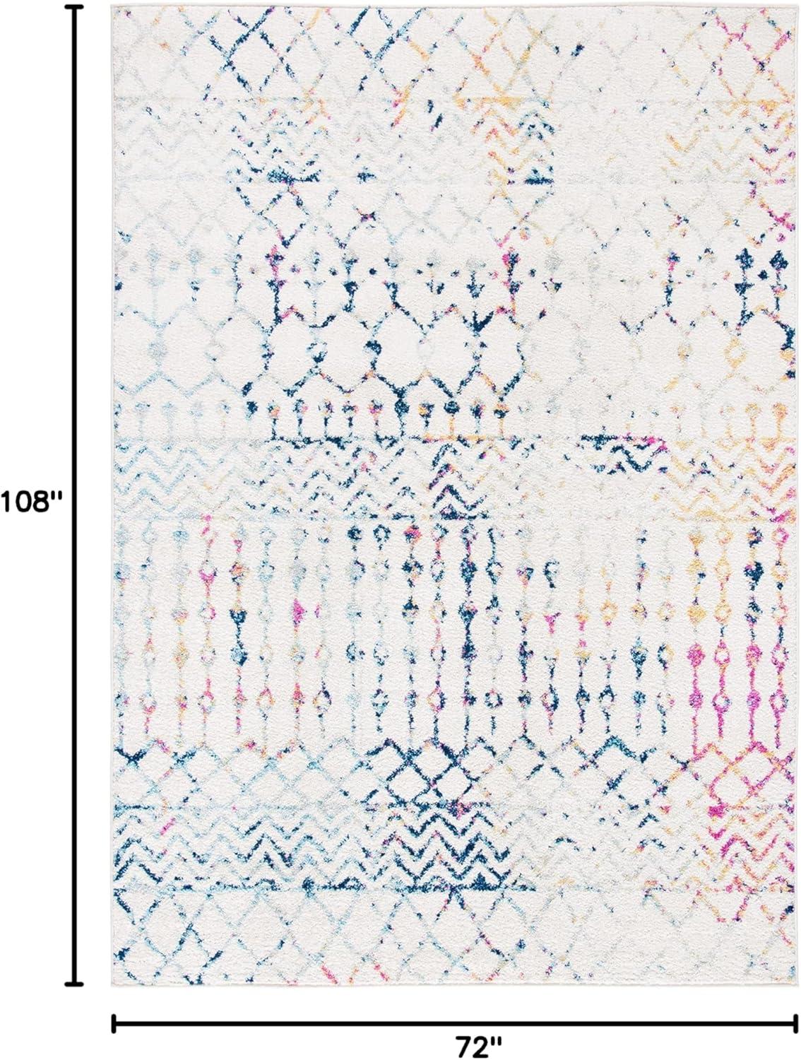 image:imageSAFAVIEH Area Rug 8x10 Tulum Collection Large Navy amp Ivory Moroccan Boho Distressed Design NonShedding amp Easy to Clean Ideal for Living Room Bedroom Dining Space TUL270NIvoryBlue