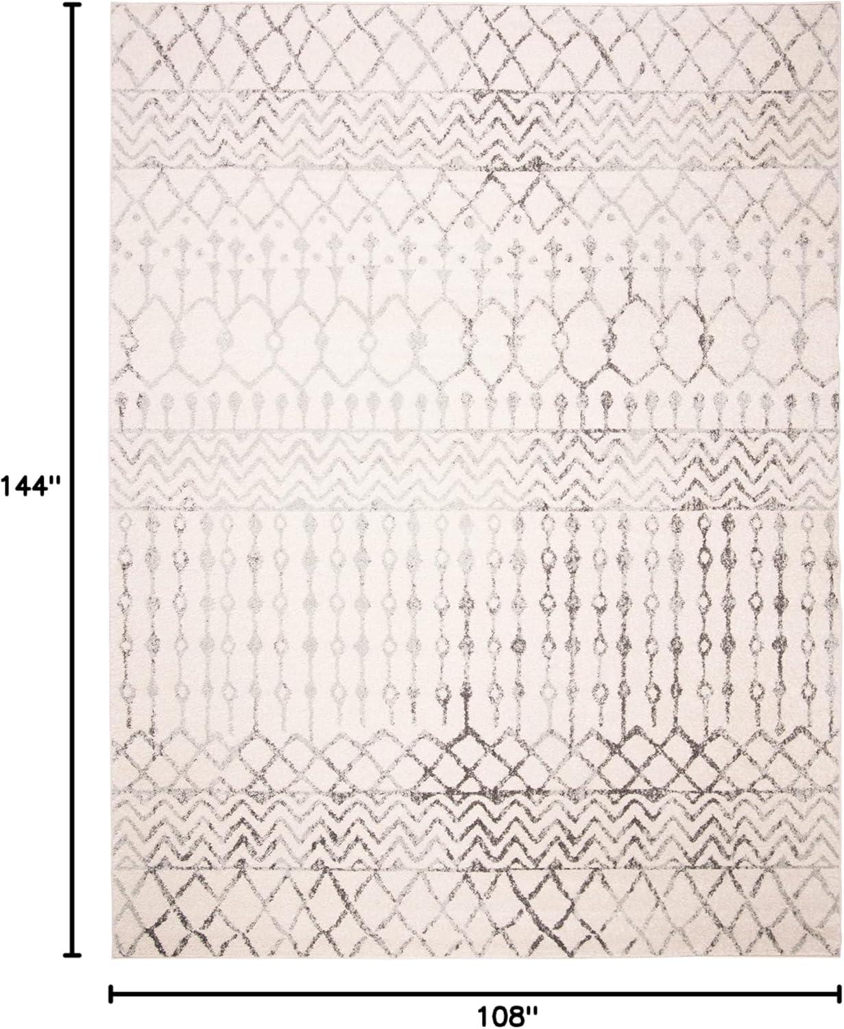 image:imageSAFAVIEH Area Rug 8x10 Tulum Collection Large Navy amp Ivory Moroccan Boho Distressed Design NonShedding amp Easy to Clean Ideal for Living Room Bedroom Dining Space TUL270NIvoryGrey