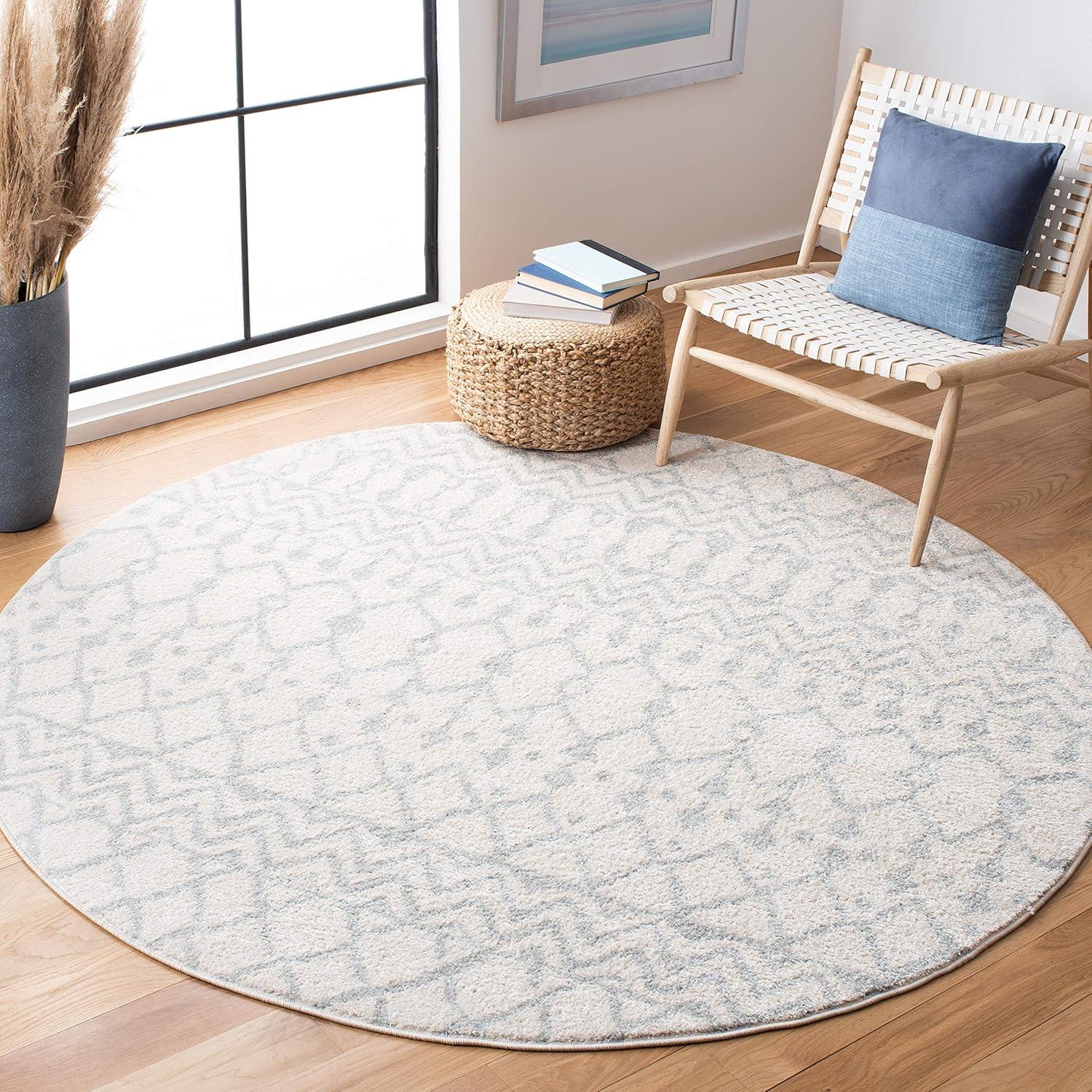 image:imageSAFAVIEH Area Rug 8x10 Tulum Collection Large Navy amp Ivory Moroccan Boho Distressed Design NonShedding amp Easy to Clean Ideal for Living Room Bedroom Dining Space TUL270NIvoryLight Grey