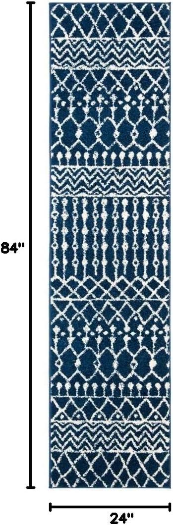 image:imageSAFAVIEH Area Rug 8x10 Tulum Collection Large Navy amp Ivory Moroccan Boho Distressed Design NonShedding amp Easy to Clean Ideal for Living Room Bedroom Dining Space TUL270NNavyIvory