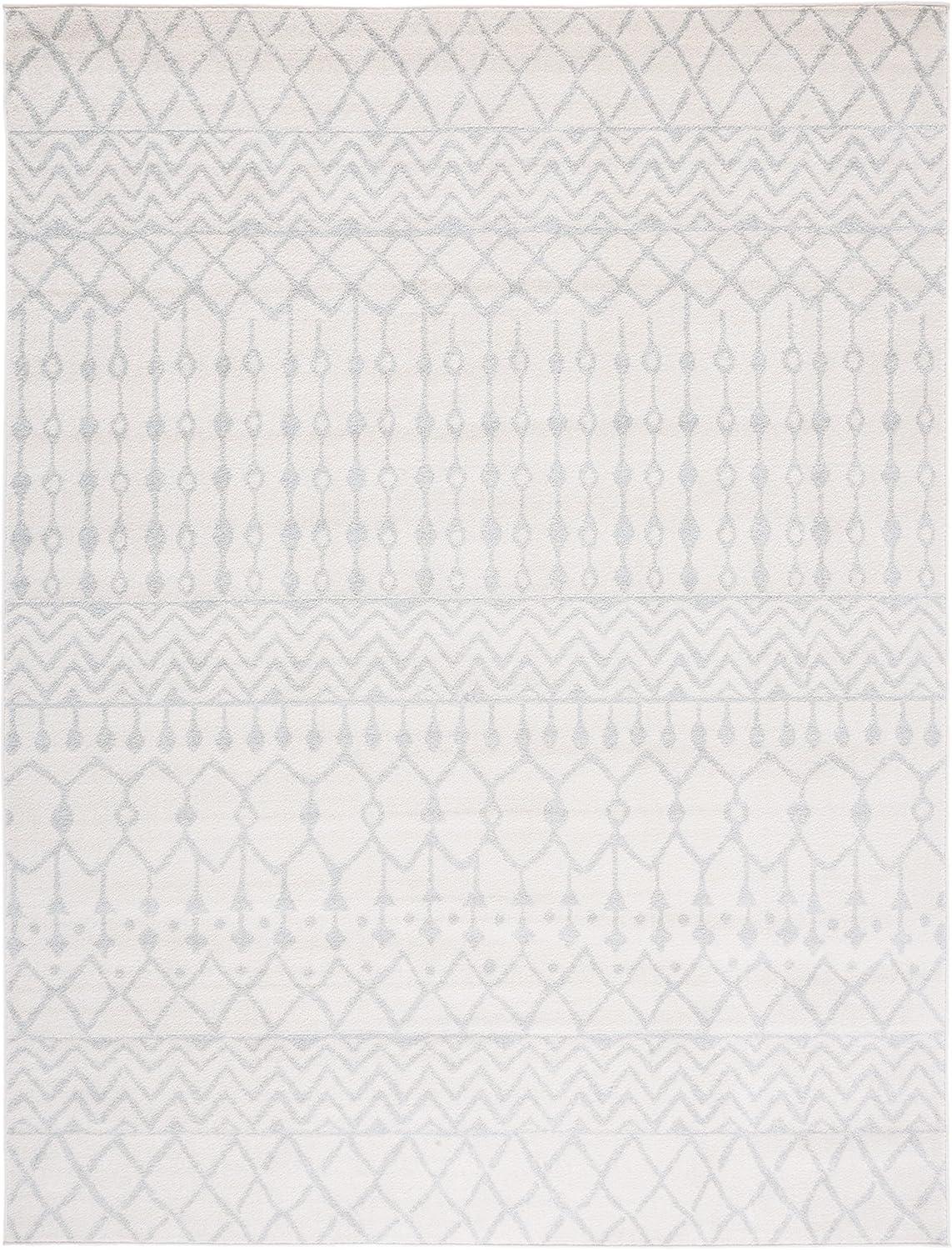 image:imageSAFAVIEH Area Rug 8x10 Tulum Collection Large Navy amp Ivory Moroccan Boho Distressed Design NonShedding amp Easy to Clean Ideal for Living Room Bedroom Dining Space TUL270NIvoryLight Grey