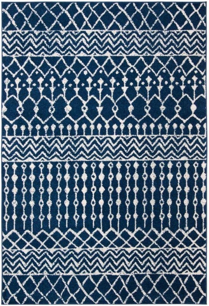 image:imageSAFAVIEH Area Rug 8x10 Tulum Collection Large Navy amp Ivory Moroccan Boho Distressed Design NonShedding amp Easy to Clean Ideal for Living Room Bedroom Dining Space TUL270NNavyIvory
