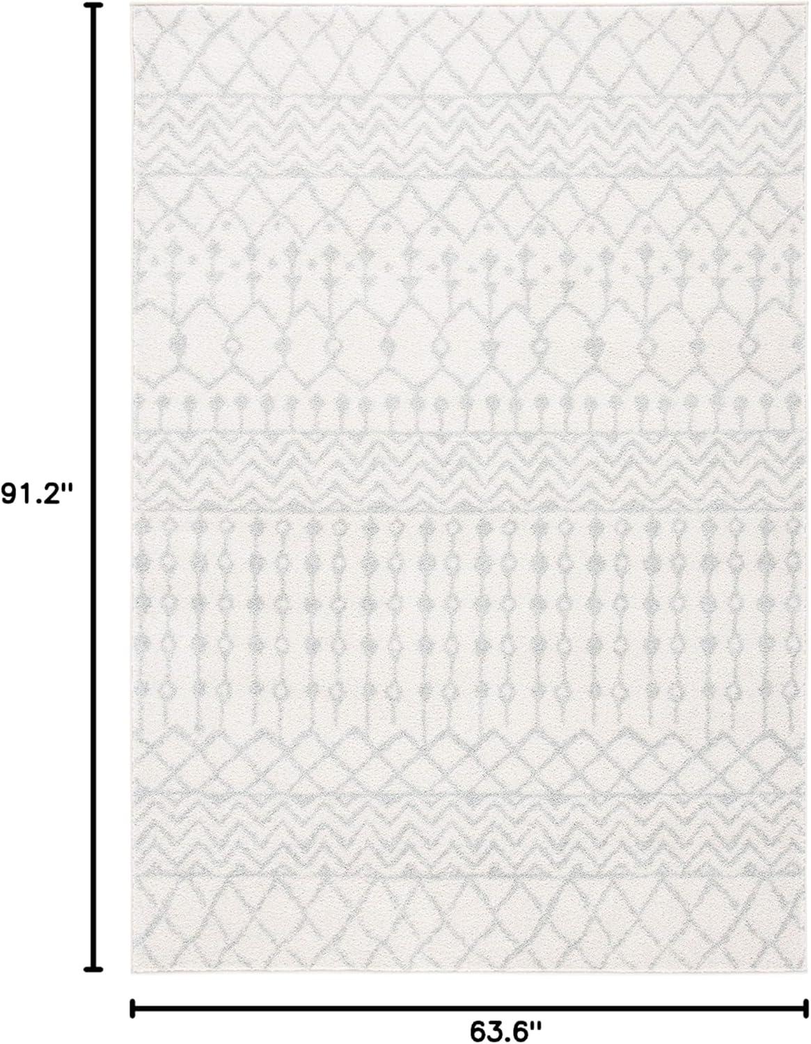 image:imageSAFAVIEH Area Rug 8x10 Tulum Collection Large Navy amp Ivory Moroccan Boho Distressed Design NonShedding amp Easy to Clean Ideal for Living Room Bedroom Dining Space TUL270NIvoryLight Grey