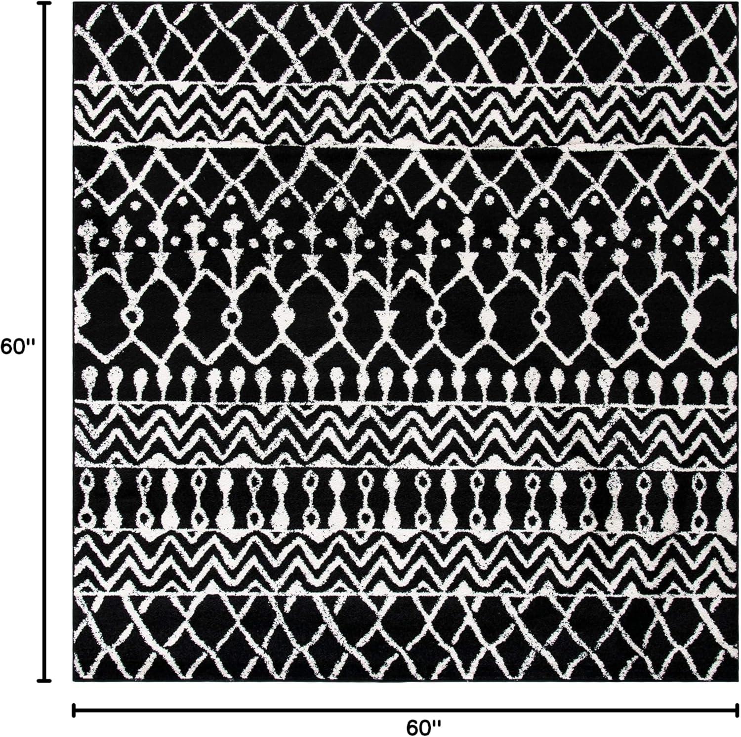 image:imageSAFAVIEH Area Rug 8x10 Tulum Collection Large Navy amp Ivory Moroccan Boho Distressed Design NonShedding amp Easy to Clean Ideal for Living Room Bedroom Dining Space TUL270NBlackIvory