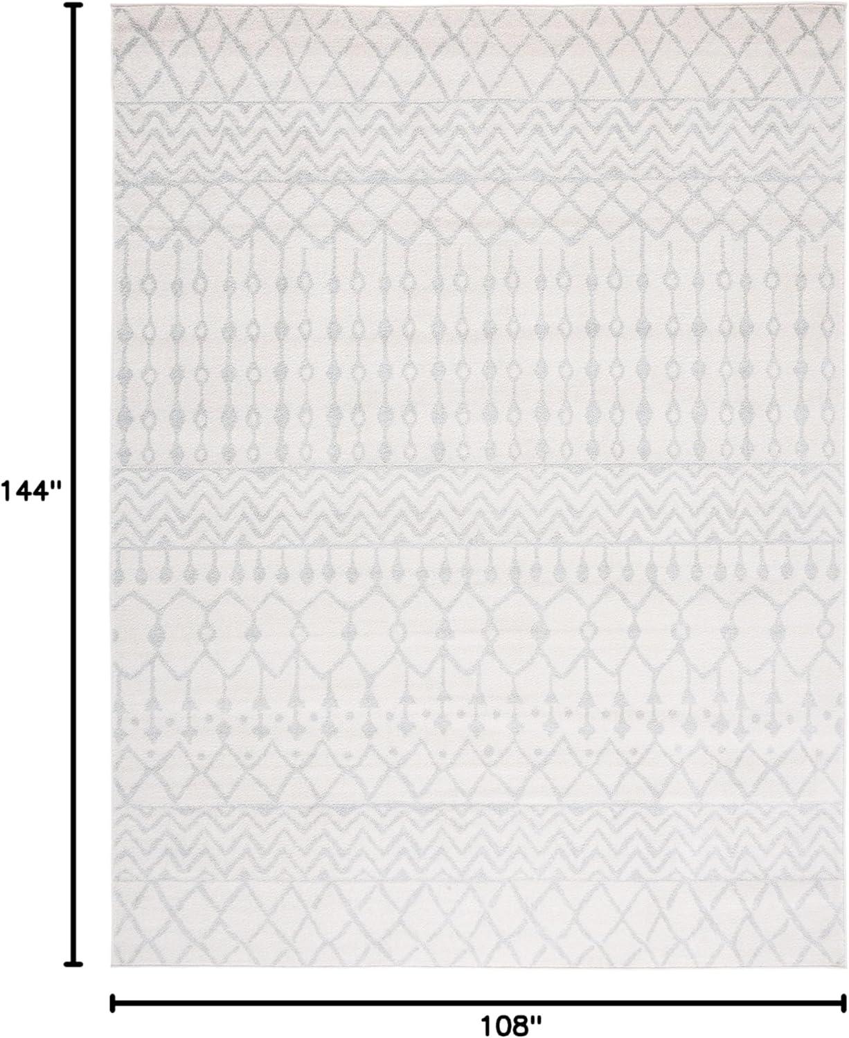 image:imageSAFAVIEH Area Rug 8x10 Tulum Collection Large Navy amp Ivory Moroccan Boho Distressed Design NonShedding amp Easy to Clean Ideal for Living Room Bedroom Dining Space TUL270NIvoryLight Grey