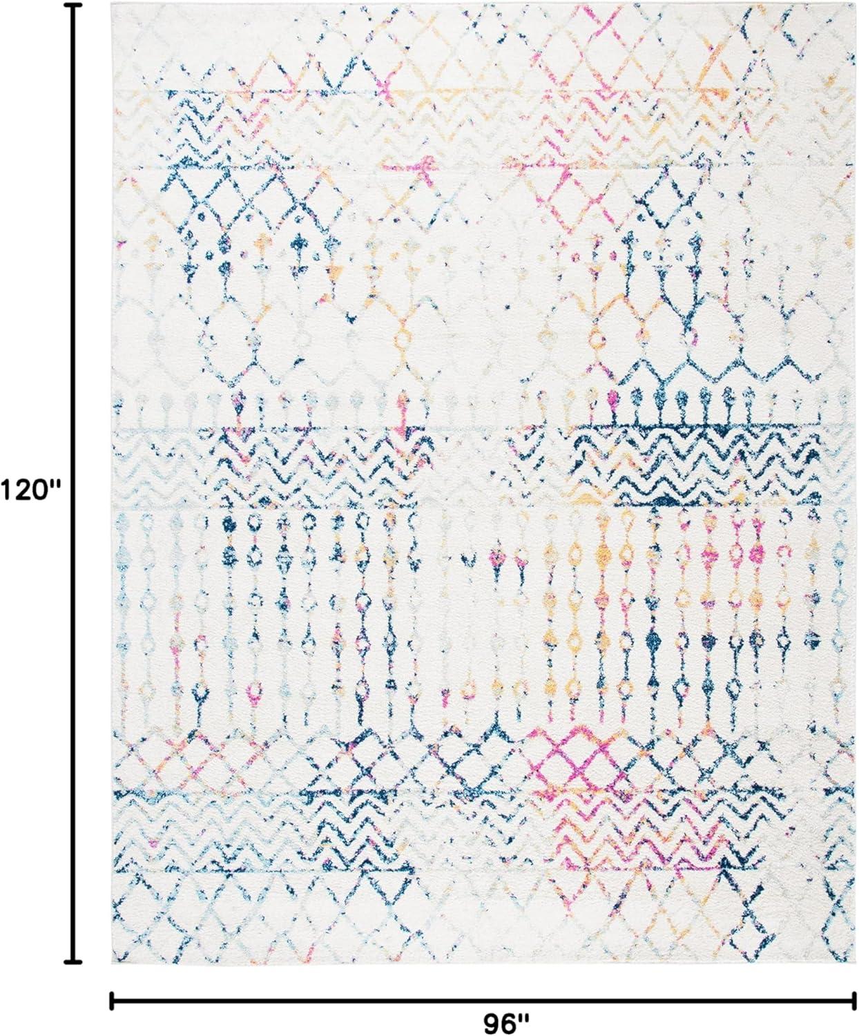 image:imageSAFAVIEH Area Rug 8x10 Tulum Collection Large Navy amp Ivory Moroccan Boho Distressed Design NonShedding amp Easy to Clean Ideal for Living Room Bedroom Dining Space TUL270NIvoryBlue