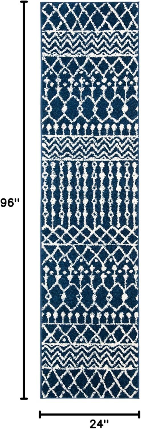 image:imageSAFAVIEH Area Rug 8x10 Tulum Collection Large Navy amp Ivory Moroccan Boho Distressed Design NonShedding amp Easy to Clean Ideal for Living Room Bedroom Dining Space TUL270NNavyIvory