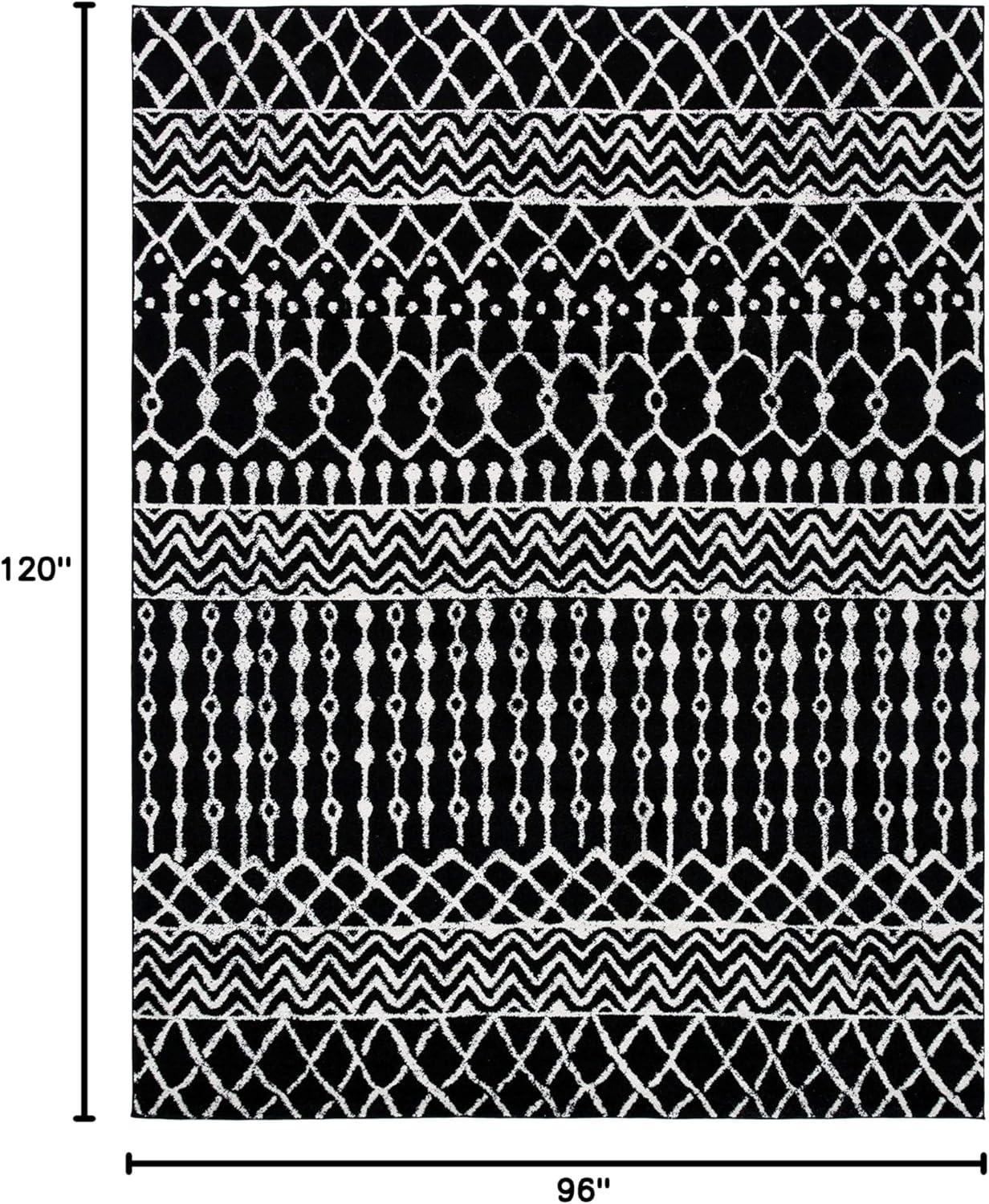 image:imageSAFAVIEH Area Rug 8x10 Tulum Collection Large Navy amp Ivory Moroccan Boho Distressed Design NonShedding amp Easy to Clean Ideal for Living Room Bedroom Dining Space TUL270NBlackIvory