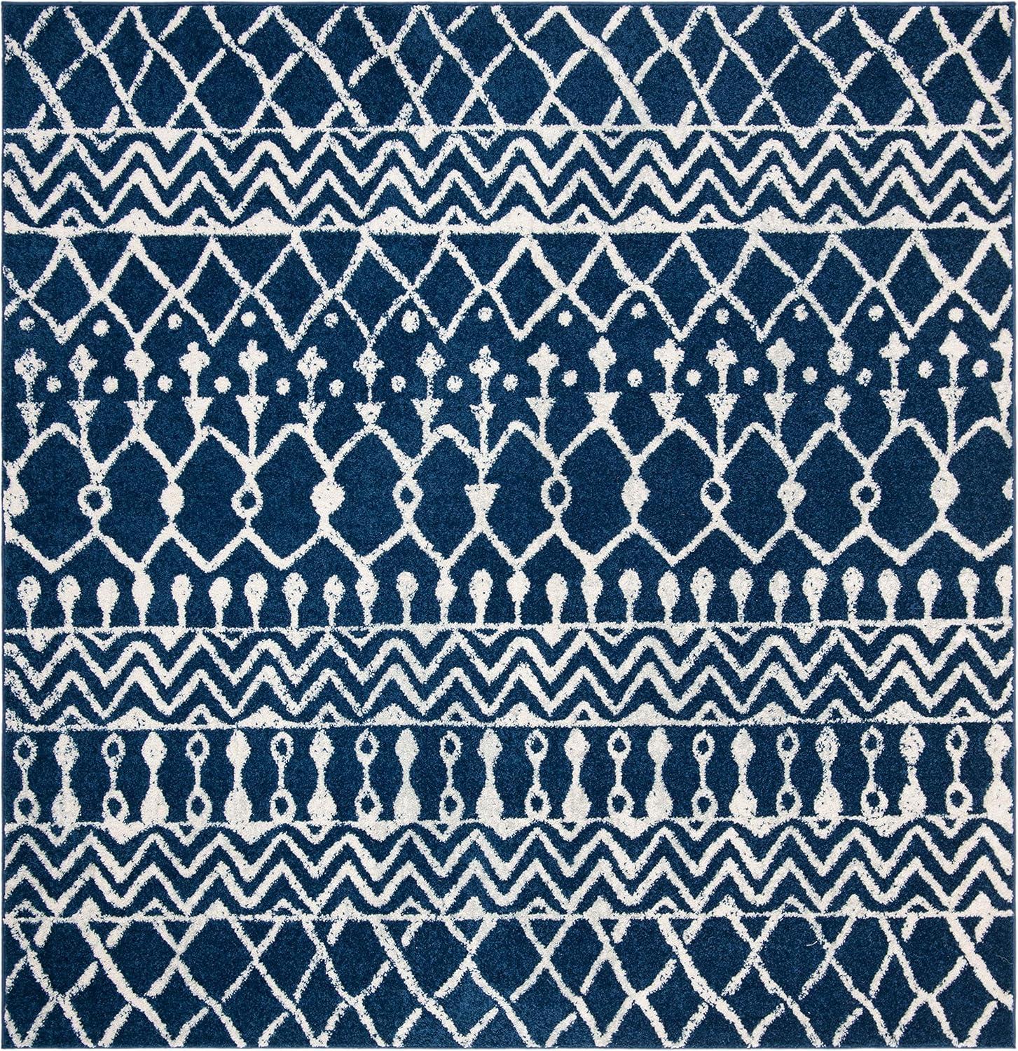 image:imageSAFAVIEH Area Rug 8x10 Tulum Collection Large Navy amp Ivory Moroccan Boho Distressed Design NonShedding amp Easy to Clean Ideal for Living Room Bedroom Dining Space TUL270NNavyIvory