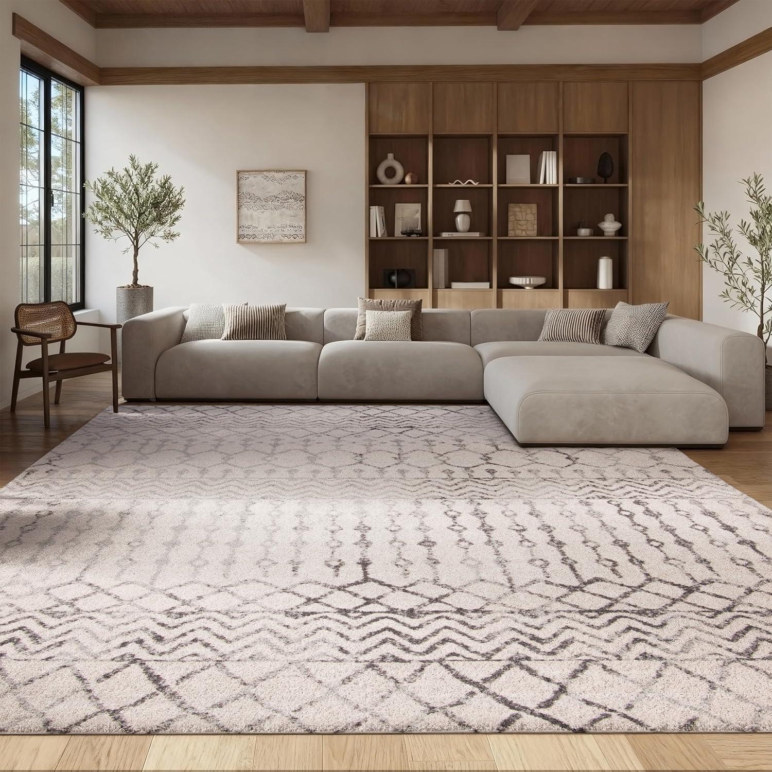 image:imageSAFAVIEH Area Rug 8x10 Tulum Collection Large Navy amp Ivory Moroccan Boho Distressed Design NonShedding amp Easy to Clean Ideal for Living Room Bedroom Dining Space TUL270NIvoryGrey