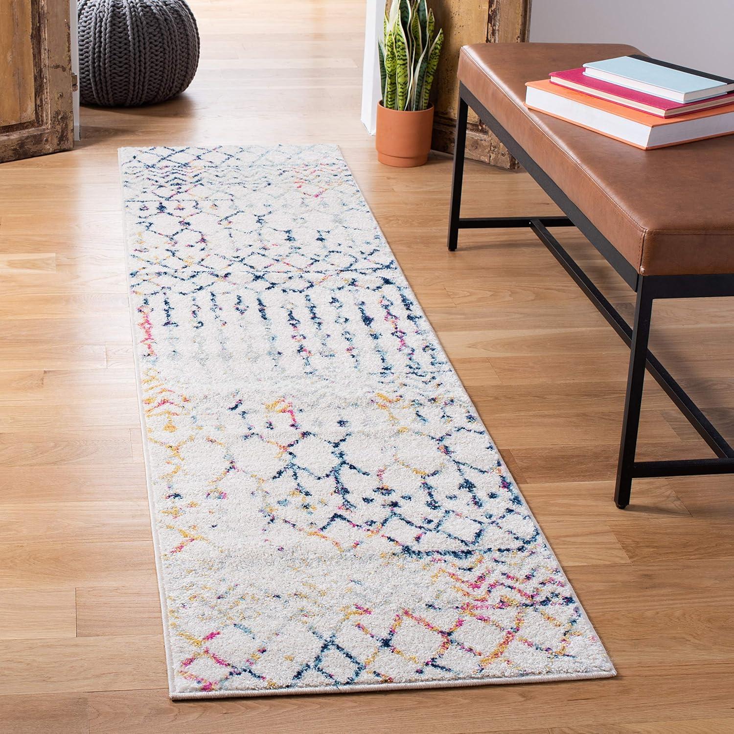 image:imageSAFAVIEH Area Rug 8x10 Tulum Collection Large Navy amp Ivory Moroccan Boho Distressed Design NonShedding amp Easy to Clean Ideal for Living Room Bedroom Dining Space TUL270NIvoryBlue