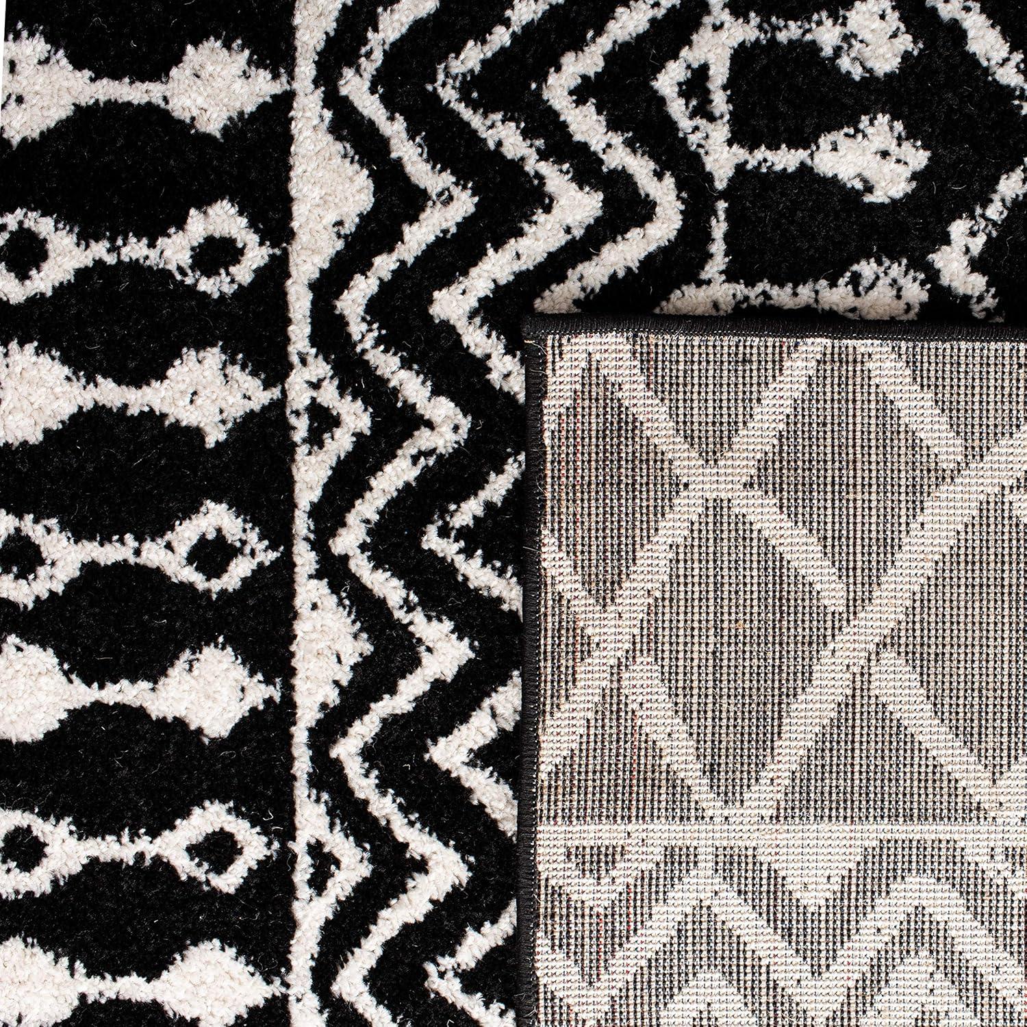 image:imageSAFAVIEH Area Rug 8x10 Tulum Collection Large Navy amp Ivory Moroccan Boho Distressed Design NonShedding amp Easy to Clean Ideal for Living Room Bedroom Dining Space TUL270NBlackIvory