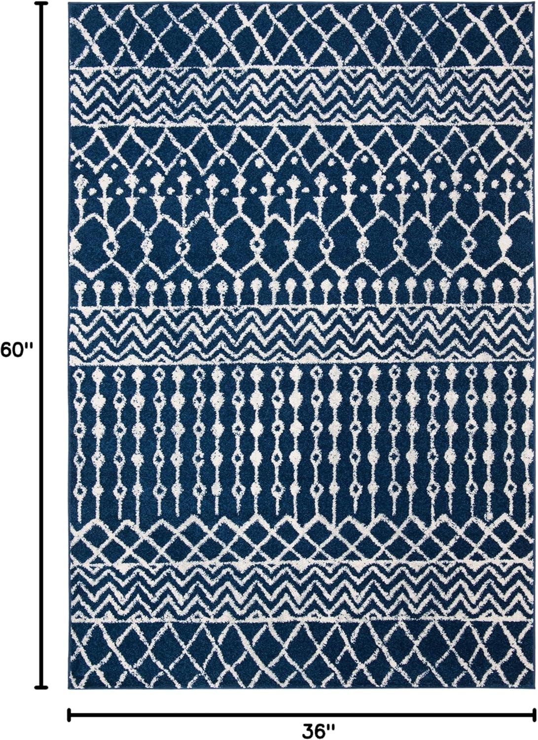 image:imageSAFAVIEH Area Rug 8x10 Tulum Collection Large Navy amp Ivory Moroccan Boho Distressed Design NonShedding amp Easy to Clean Ideal for Living Room Bedroom Dining Space TUL270NNavyIvory