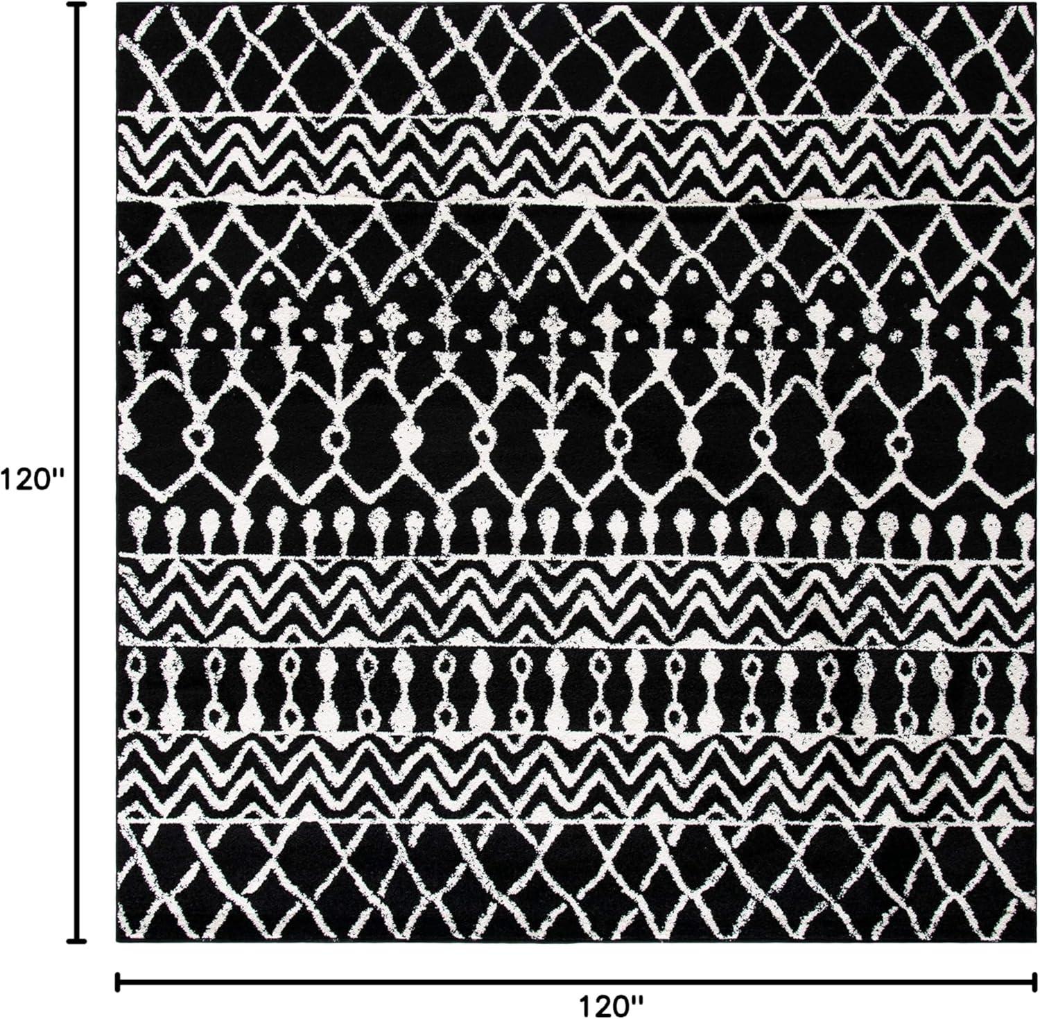 image:imageSAFAVIEH Area Rug 8x10 Tulum Collection Large Navy amp Ivory Moroccan Boho Distressed Design NonShedding amp Easy to Clean Ideal for Living Room Bedroom Dining Space TUL270NBlackIvory