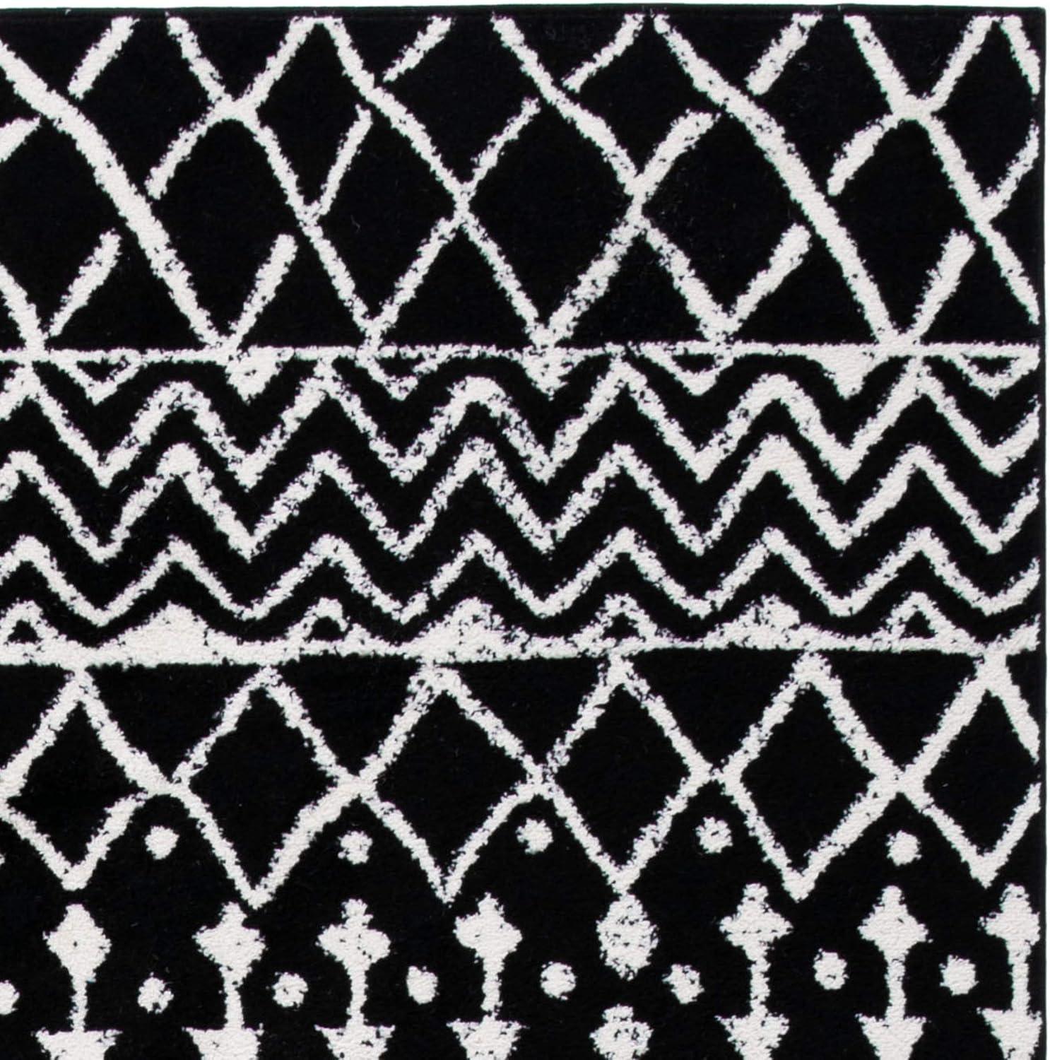 image:imageSAFAVIEH Area Rug 8x10 Tulum Collection Large Navy amp Ivory Moroccan Boho Distressed Design NonShedding amp Easy to Clean Ideal for Living Room Bedroom Dining Space TUL270NBlackIvory