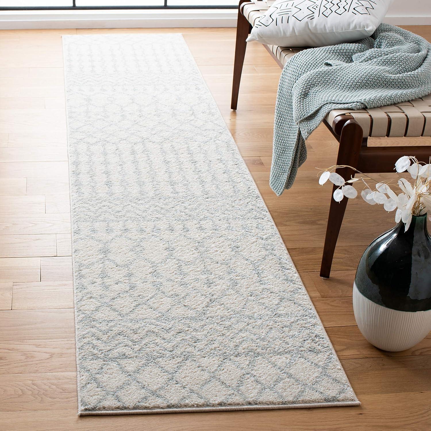 image:imageSAFAVIEH Area Rug 8x10 Tulum Collection Large Navy amp Ivory Moroccan Boho Distressed Design NonShedding amp Easy to Clean Ideal for Living Room Bedroom Dining Space TUL270NIvoryLight Grey