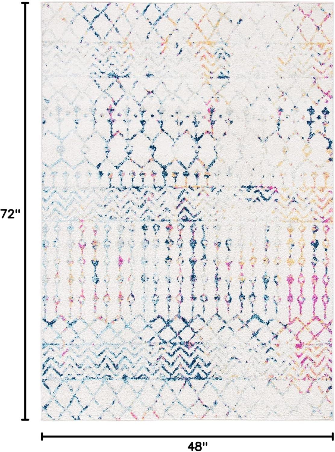 image:imageSAFAVIEH Area Rug 8x10 Tulum Collection Large Navy amp Ivory Moroccan Boho Distressed Design NonShedding amp Easy to Clean Ideal for Living Room Bedroom Dining Space TUL270NIvoryBlue