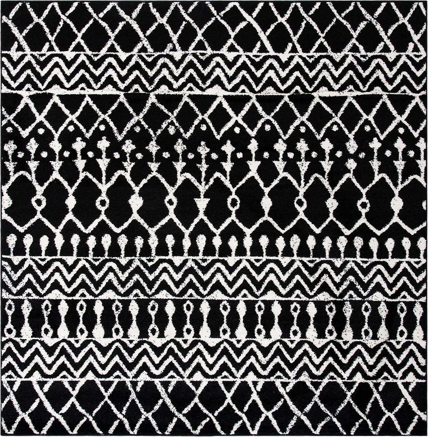 image:imageSAFAVIEH Area Rug 8x10 Tulum Collection Large Navy amp Ivory Moroccan Boho Distressed Design NonShedding amp Easy to Clean Ideal for Living Room Bedroom Dining Space TUL270NBlackIvory