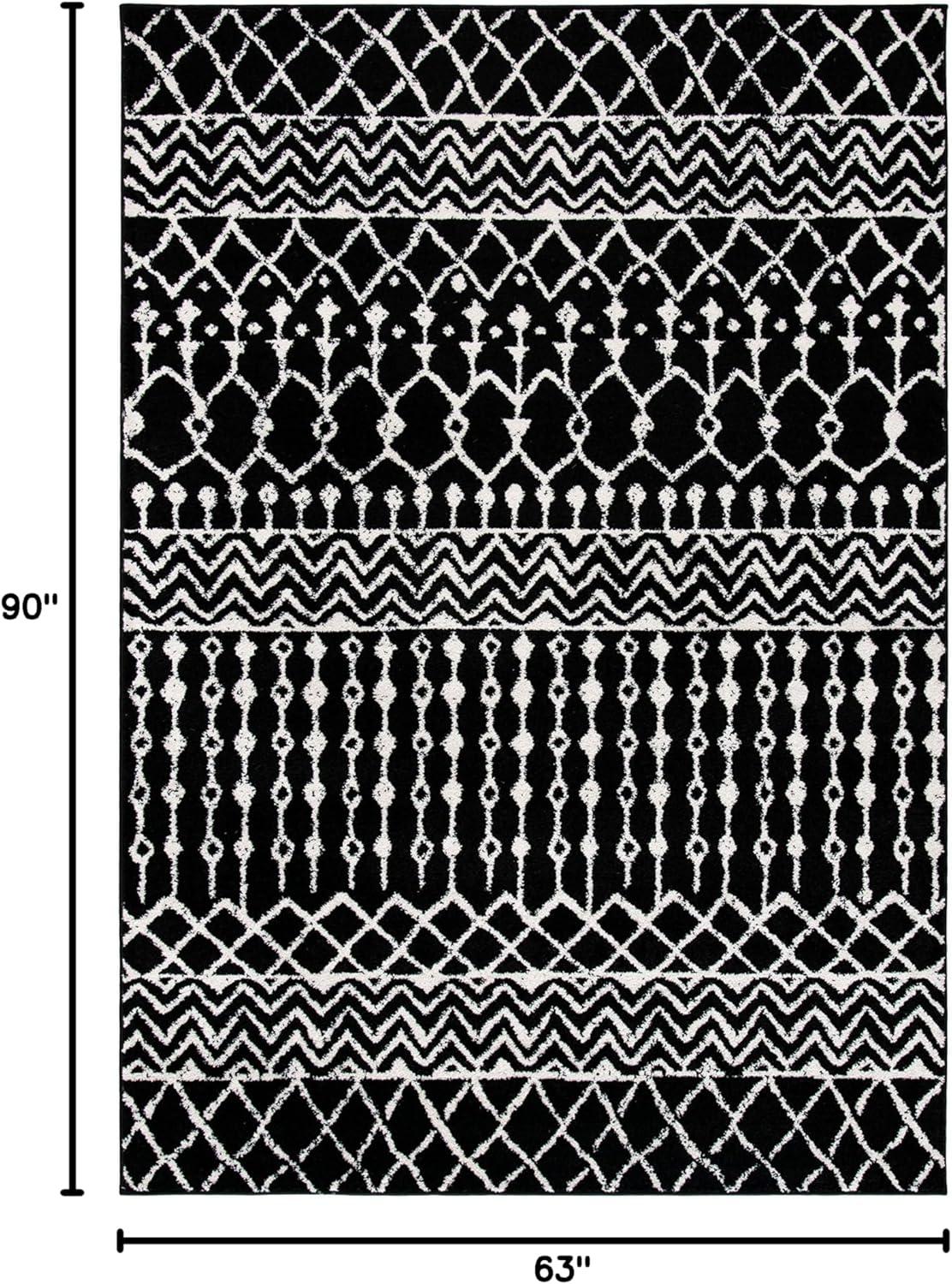 image:imageSAFAVIEH Area Rug 8x10 Tulum Collection Large Navy amp Ivory Moroccan Boho Distressed Design NonShedding amp Easy to Clean Ideal for Living Room Bedroom Dining Space TUL270NBlackIvory