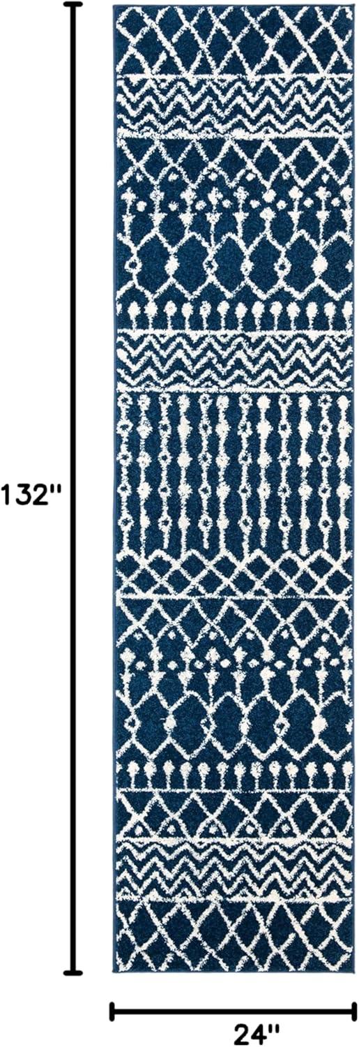 image:imageSAFAVIEH Area Rug 8x10 Tulum Collection Large Navy amp Ivory Moroccan Boho Distressed Design NonShedding amp Easy to Clean Ideal for Living Room Bedroom Dining Space TUL270NNavyIvory