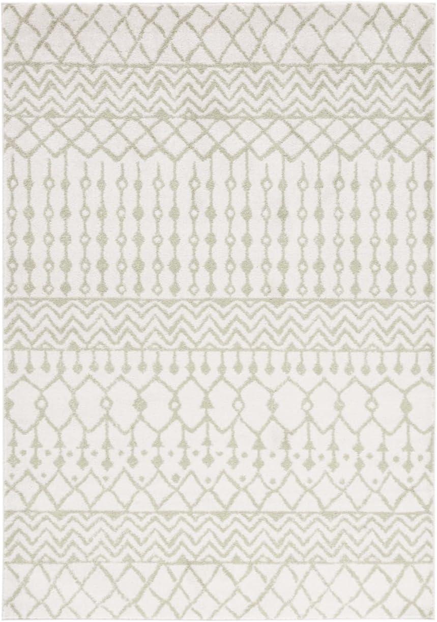 image:imageSAFAVIEH Area Rug 8x10 Tulum Collection Large Navy amp Ivory Moroccan Boho Distressed Design NonShedding amp Easy to Clean Ideal for Living Room Bedroom Dining Space TUL270NIvorySage