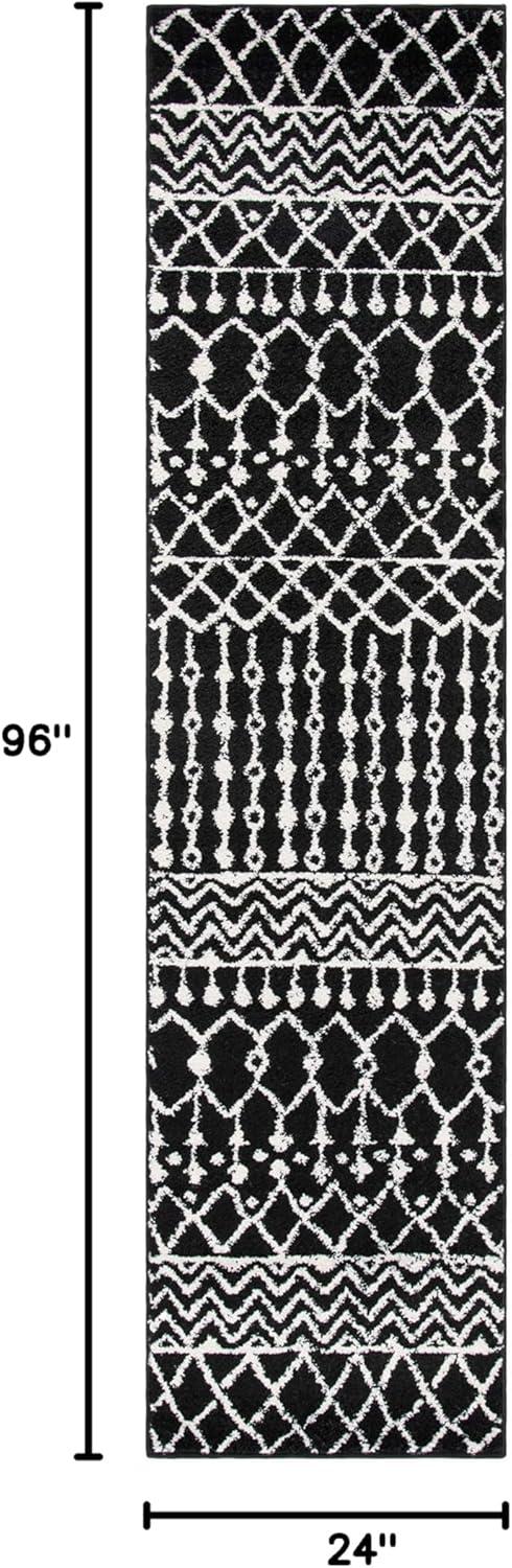 image:imageSAFAVIEH Area Rug 8x10 Tulum Collection Large Navy amp Ivory Moroccan Boho Distressed Design NonShedding amp Easy to Clean Ideal for Living Room Bedroom Dining Space TUL270NBlackIvory