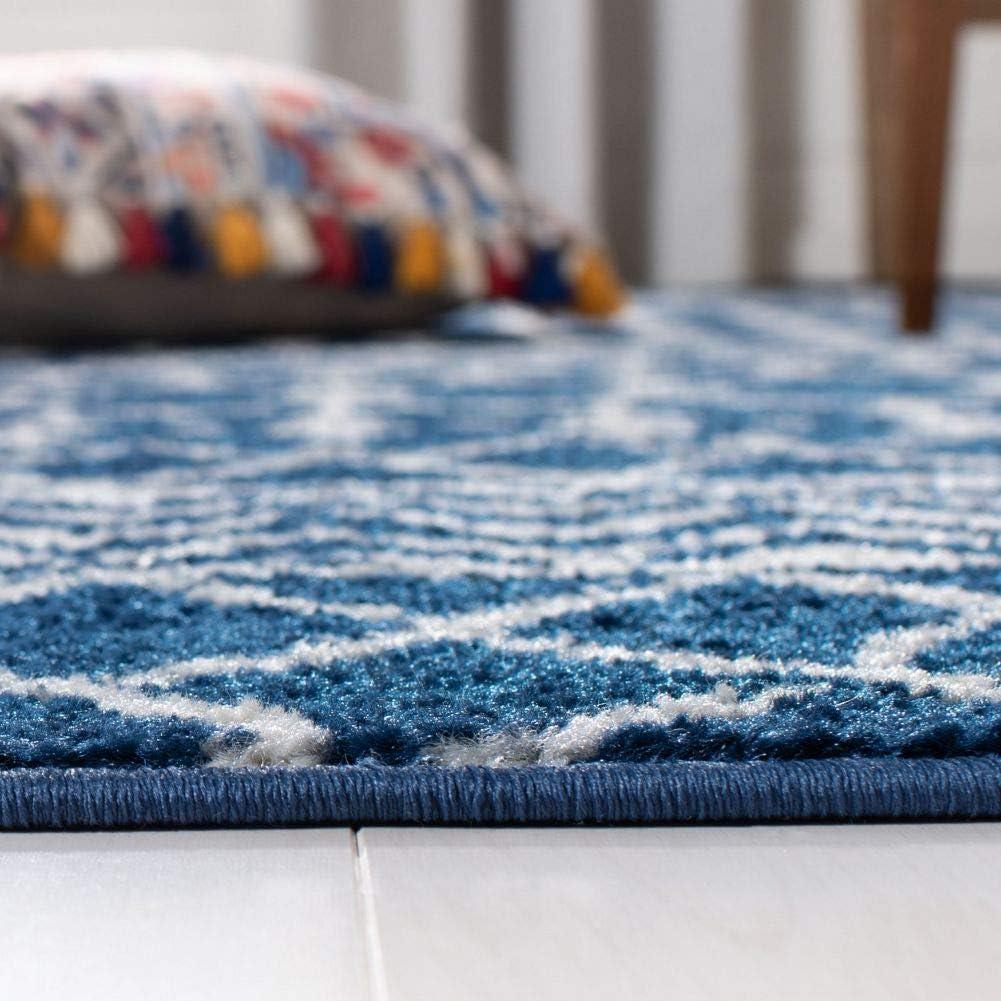 image:imageSAFAVIEH Area Rug 8x10 Tulum Collection Large Navy amp Ivory Moroccan Boho Distressed Design NonShedding amp Easy to Clean Ideal for Living Room Bedroom Dining Space TUL270NNavyIvory