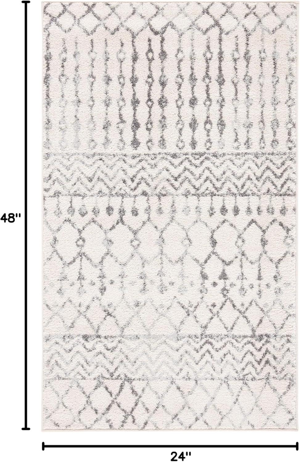 image:imageSAFAVIEH Area Rug 8x10 Tulum Collection Large Navy amp Ivory Moroccan Boho Distressed Design NonShedding amp Easy to Clean Ideal for Living Room Bedroom Dining Space TUL270NIvoryGrey