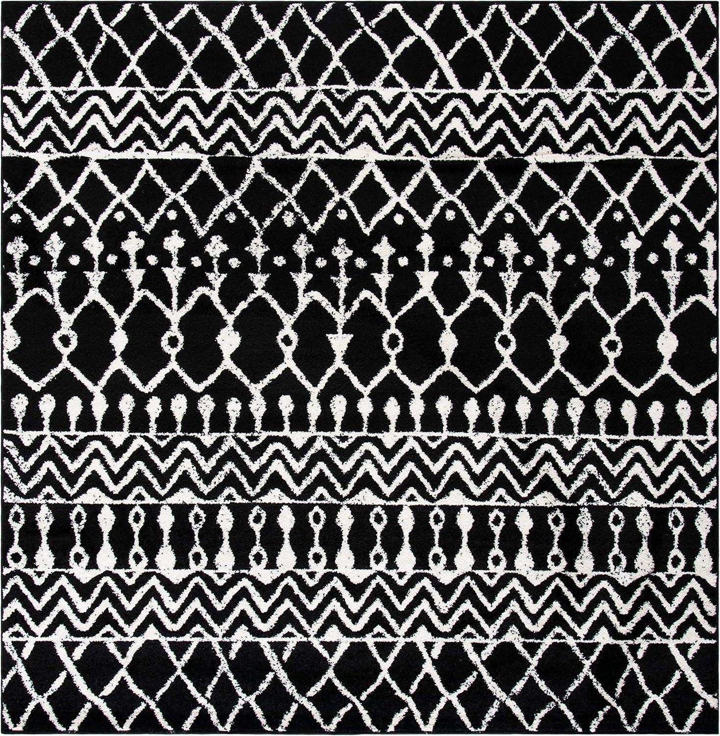 image:imageSAFAVIEH Area Rug 8x10 Tulum Collection Large Navy amp Ivory Moroccan Boho Distressed Design NonShedding amp Easy to Clean Ideal for Living Room Bedroom Dining Space TUL270NBlackIvory
