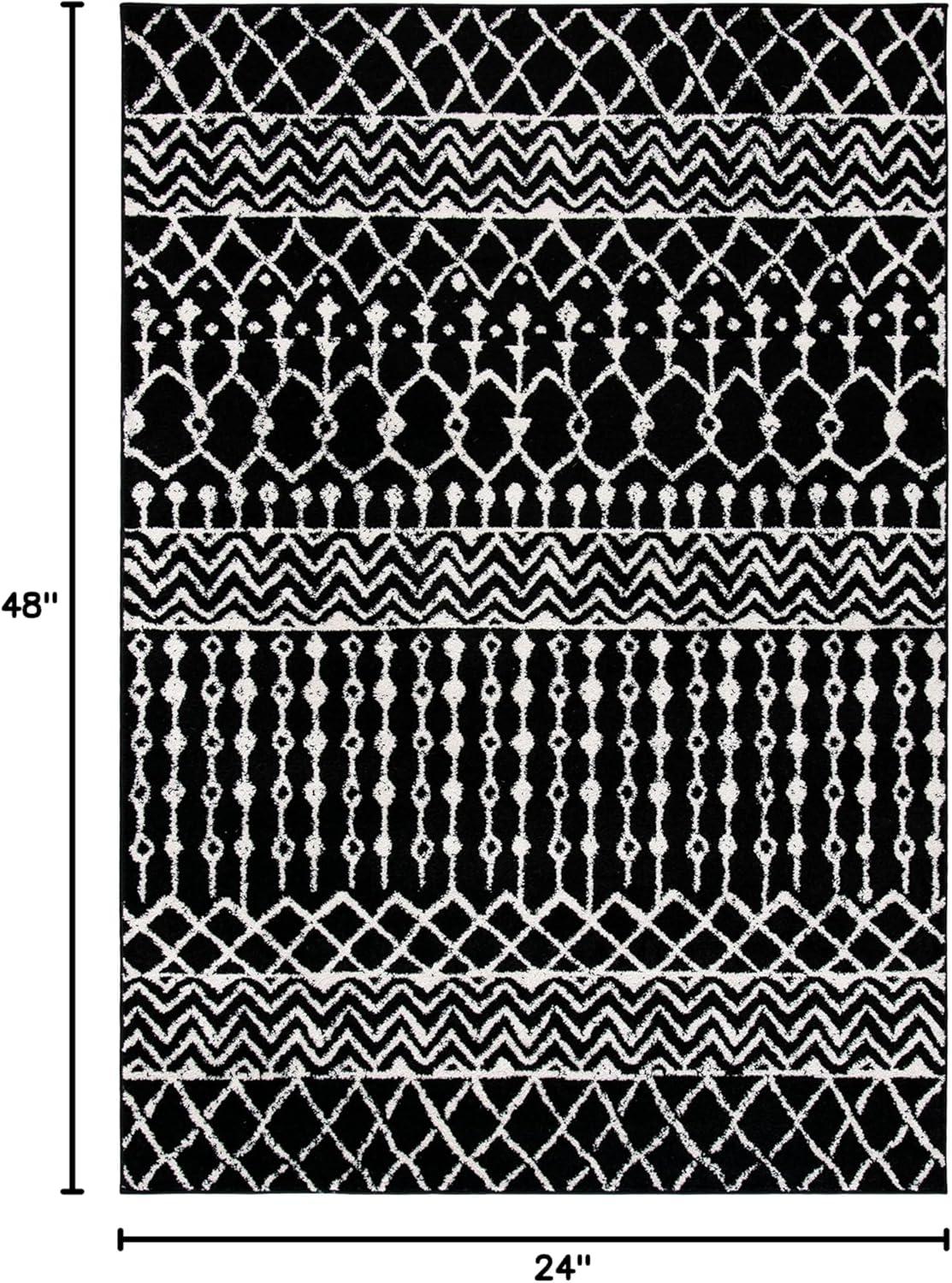 image:imageSAFAVIEH Area Rug 8x10 Tulum Collection Large Navy amp Ivory Moroccan Boho Distressed Design NonShedding amp Easy to Clean Ideal for Living Room Bedroom Dining Space TUL270NBlackIvory
