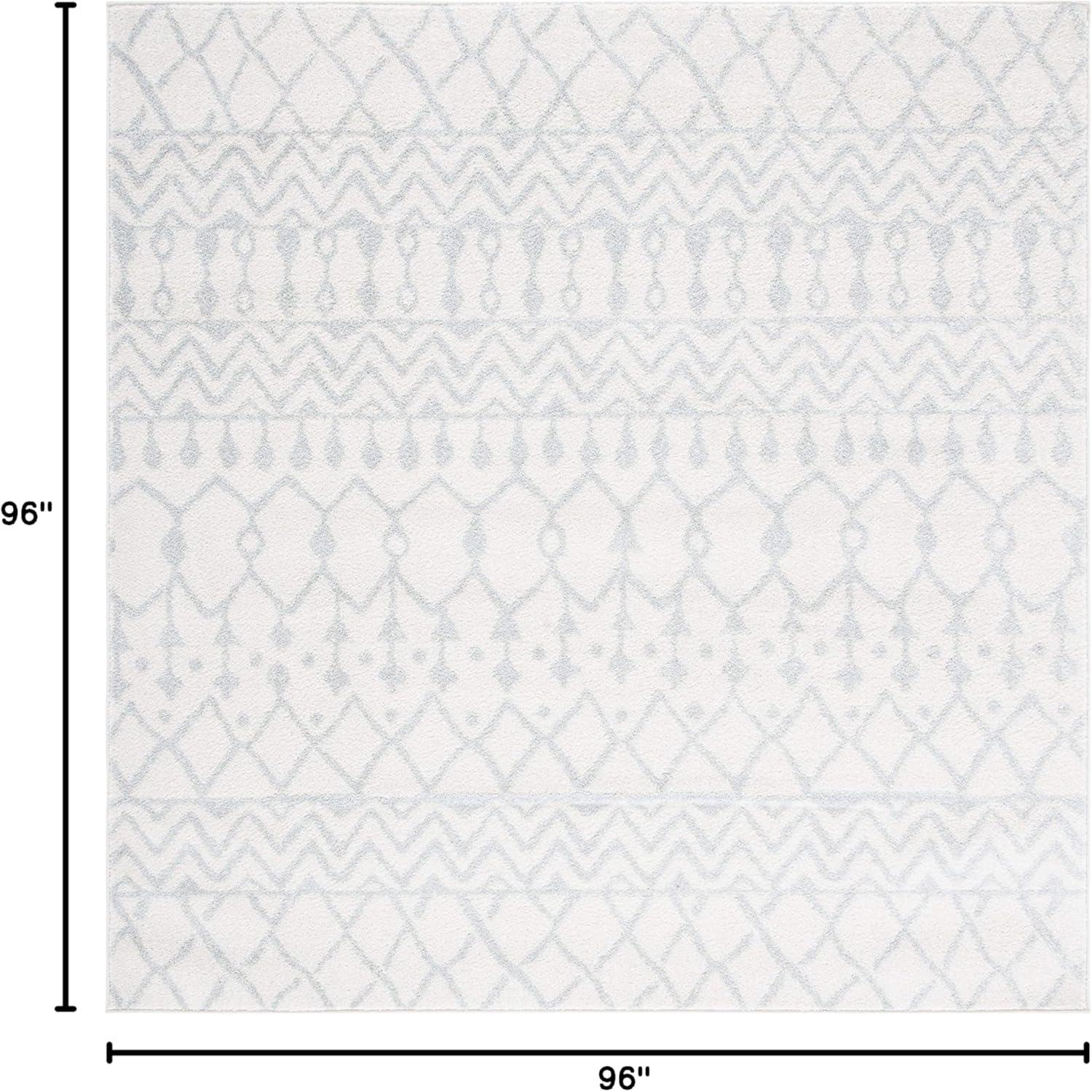 image:imageSAFAVIEH Area Rug 8x10 Tulum Collection Large Navy amp Ivory Moroccan Boho Distressed Design NonShedding amp Easy to Clean Ideal for Living Room Bedroom Dining Space TUL270NIvoryLight Grey